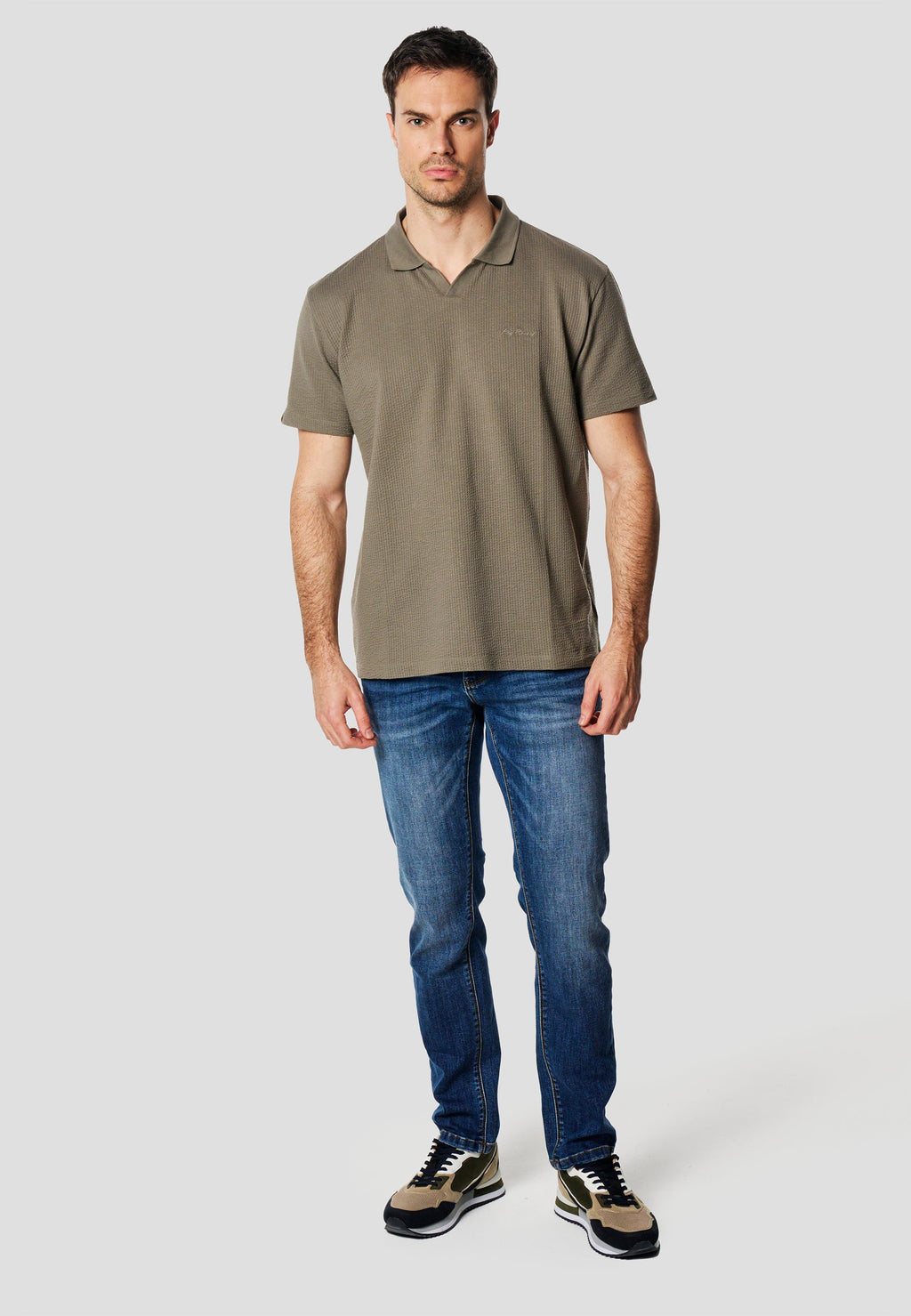 Polo Hombre Manga Corta Oversize Cuello Abierto Algodón – Koroshi 2611PC38