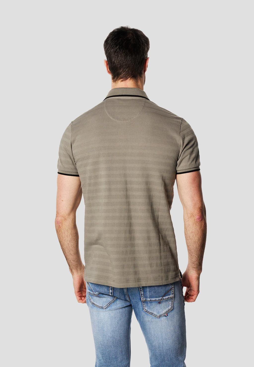 Polo Hombre Manga Corta Texturizado Bolsillo Solapa – Koroshi Kaki