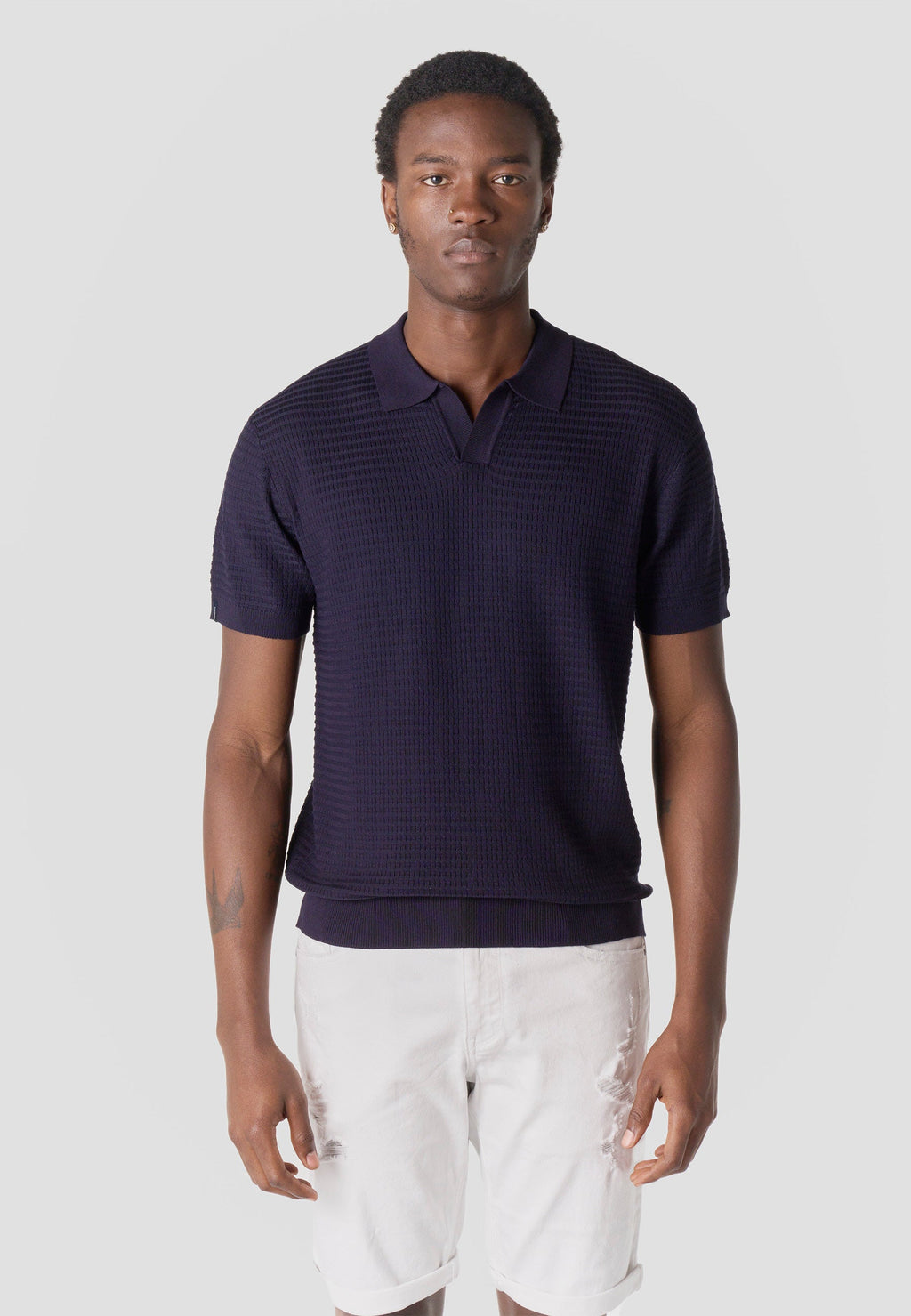 Polo Hombre Manga Corta Punto Estructura Cuello Abierto – Koroshi 2611PC47