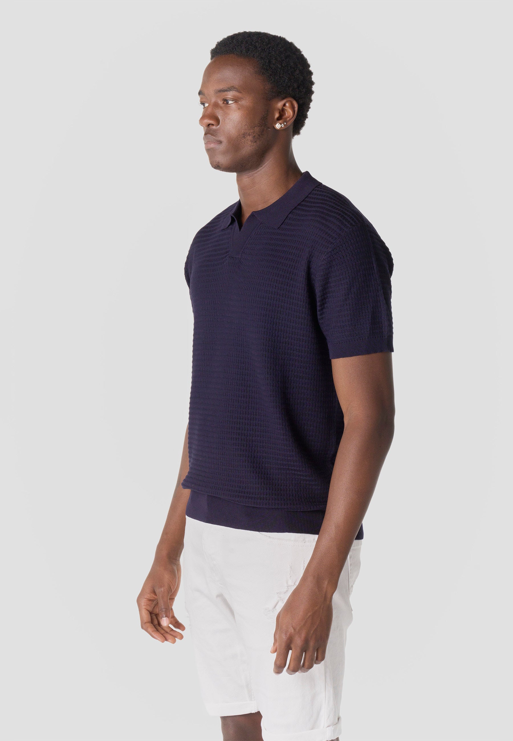Polo Hombre Manga Corta Punto Estructura Cuello Abierto – Koroshi 2611PC47