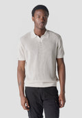 Polo Hombre Manga Corta Punto Calado Cuello Abierto Piedra – Koroshi