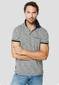 Polo Hombre Manga Corta Rayas Cuello Contraste Navy – Koroshi