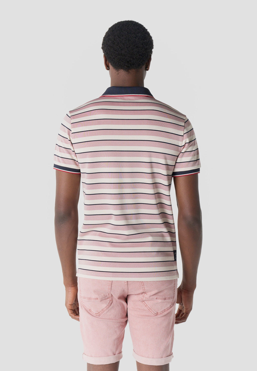 Polo Hombre Manga Corta Rayas Cuello Abierto Contraste Crudo – Koroshi