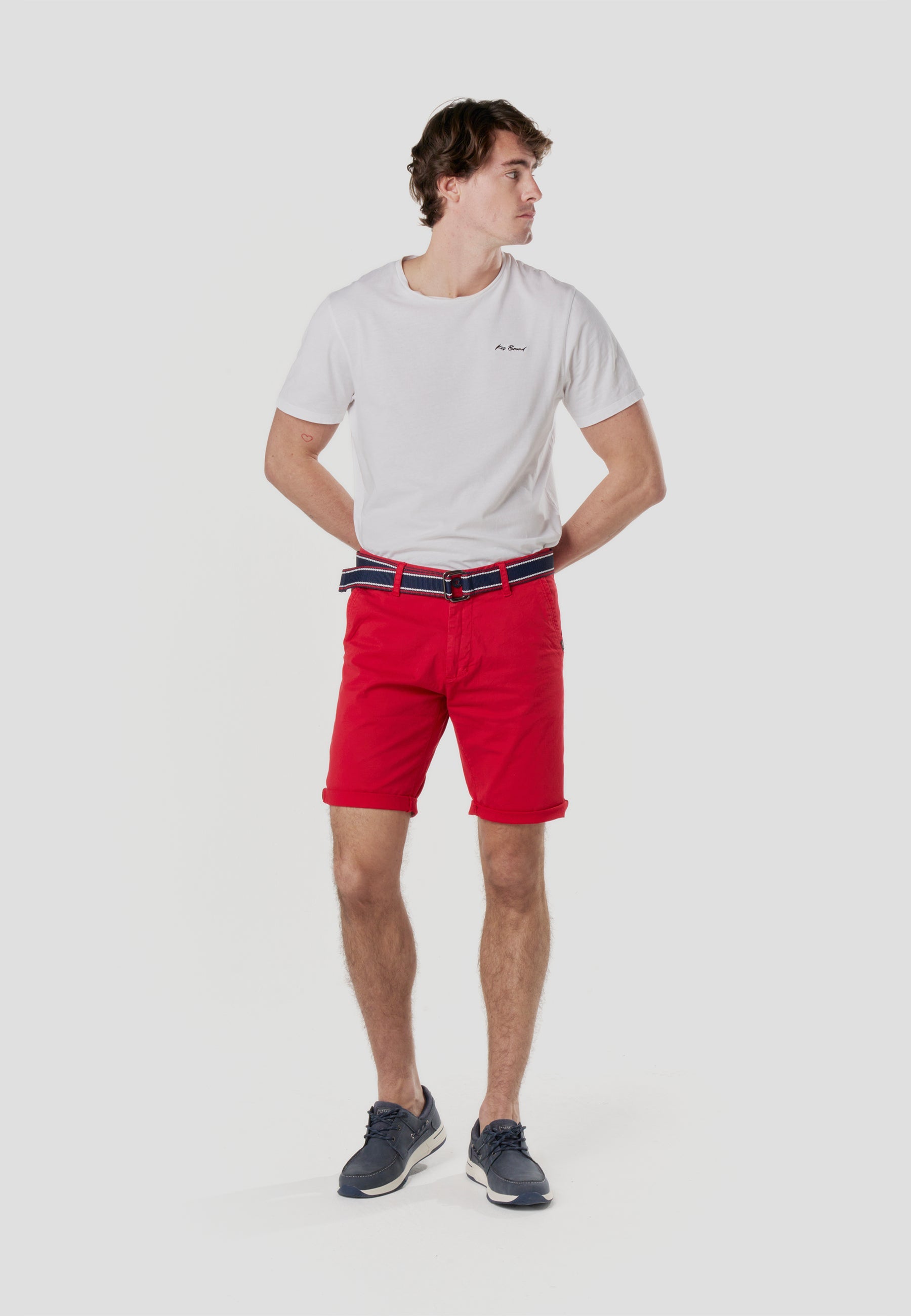 Bermuda Hombre Chino Náutico con Cinturón – Koroshi 2611PS07