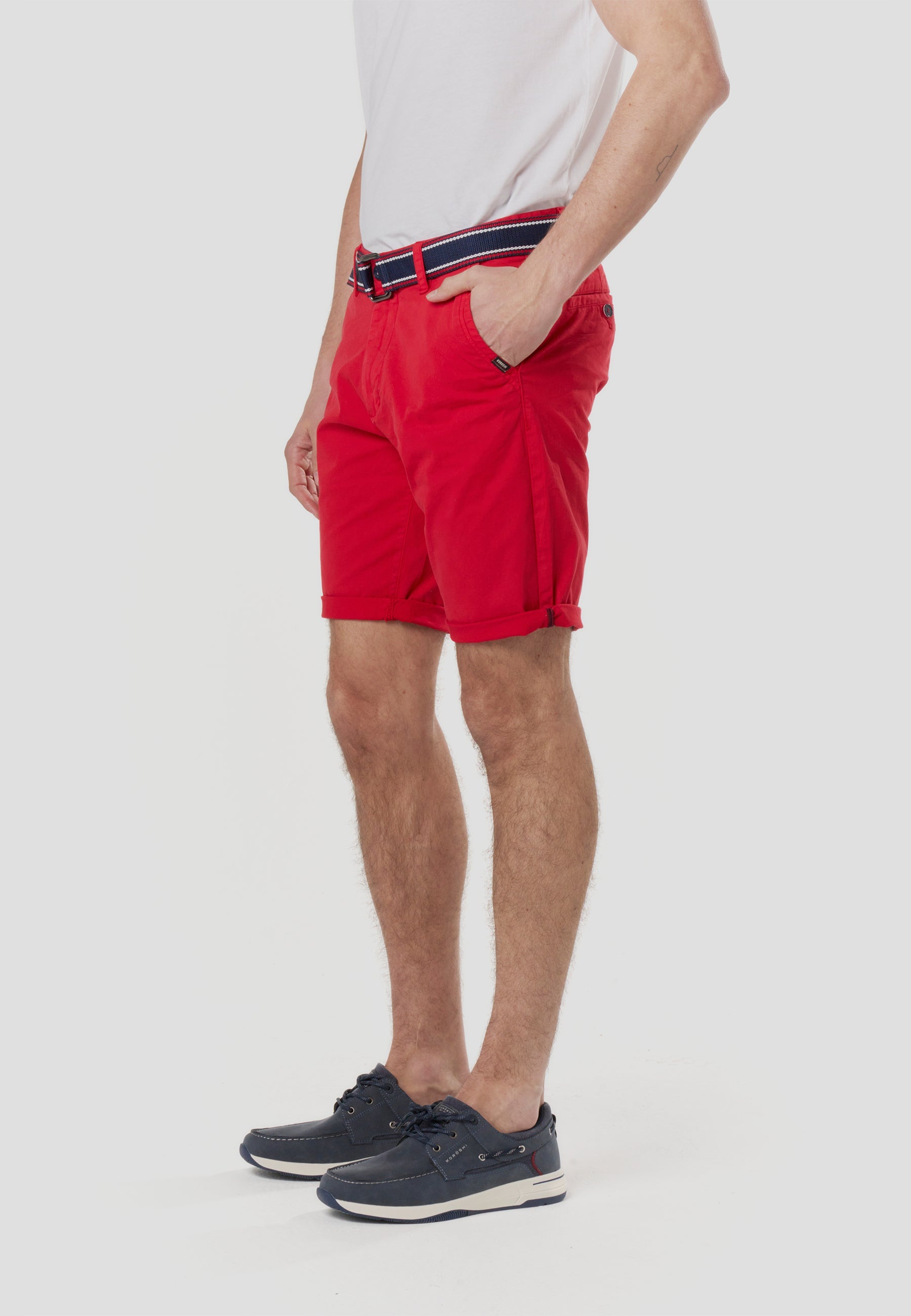 Bermuda Hombre Chino Náutico con Cinturón – Koroshi 2611PS07