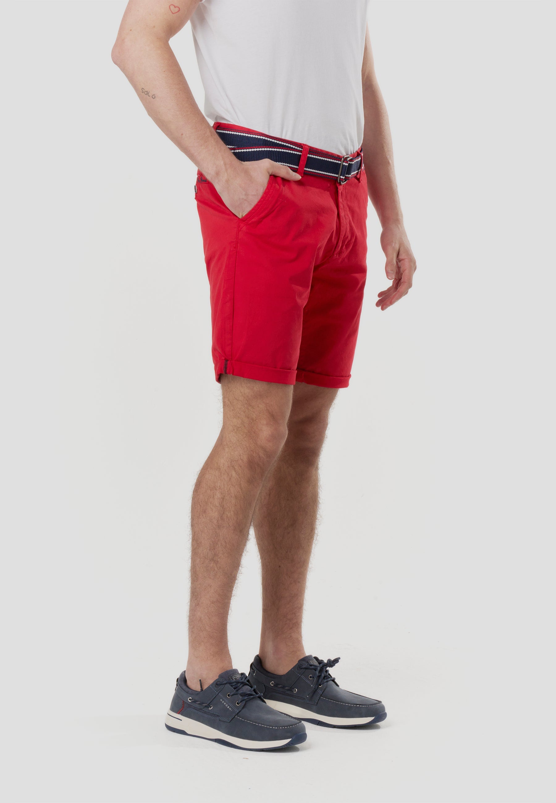 Bermuda Hombre Chino Náutico con Cinturón – Koroshi 2611PS07