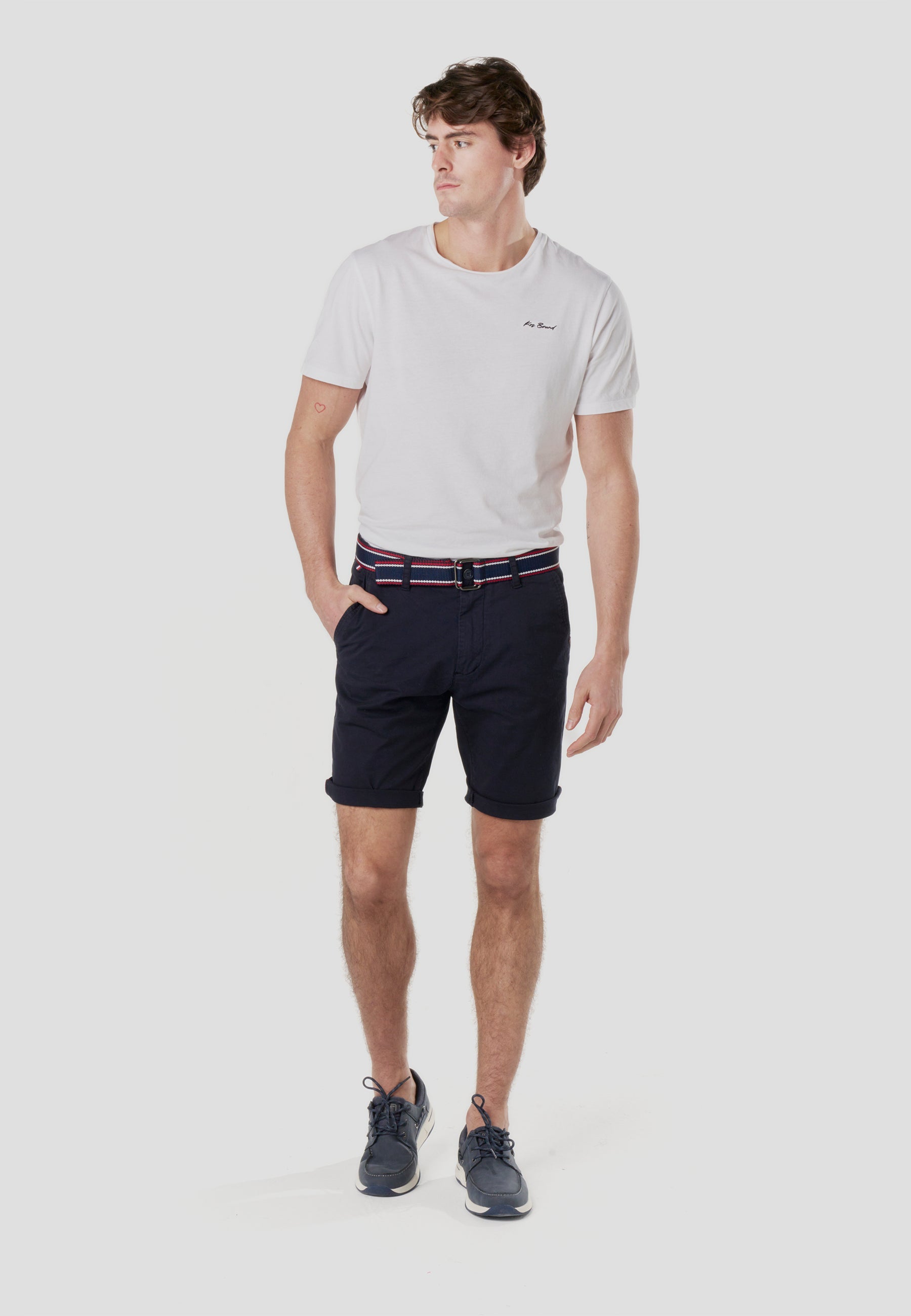 Bermuda Hombre Chino Náutico con Cinturón – Koroshi 2611PS07