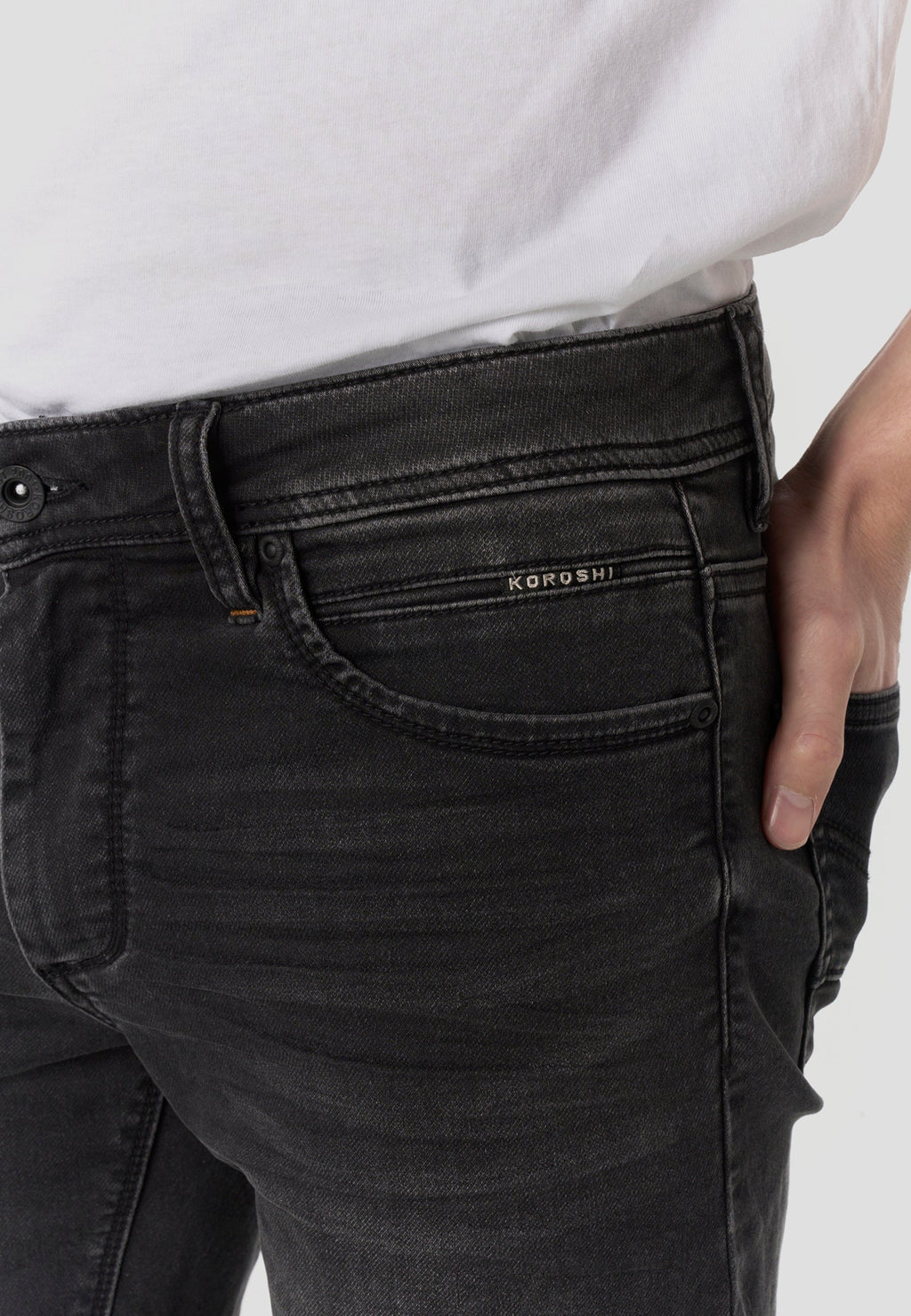 Bermuda Hombre Denim Knit Regular Negro – Koroshi 2611PS18