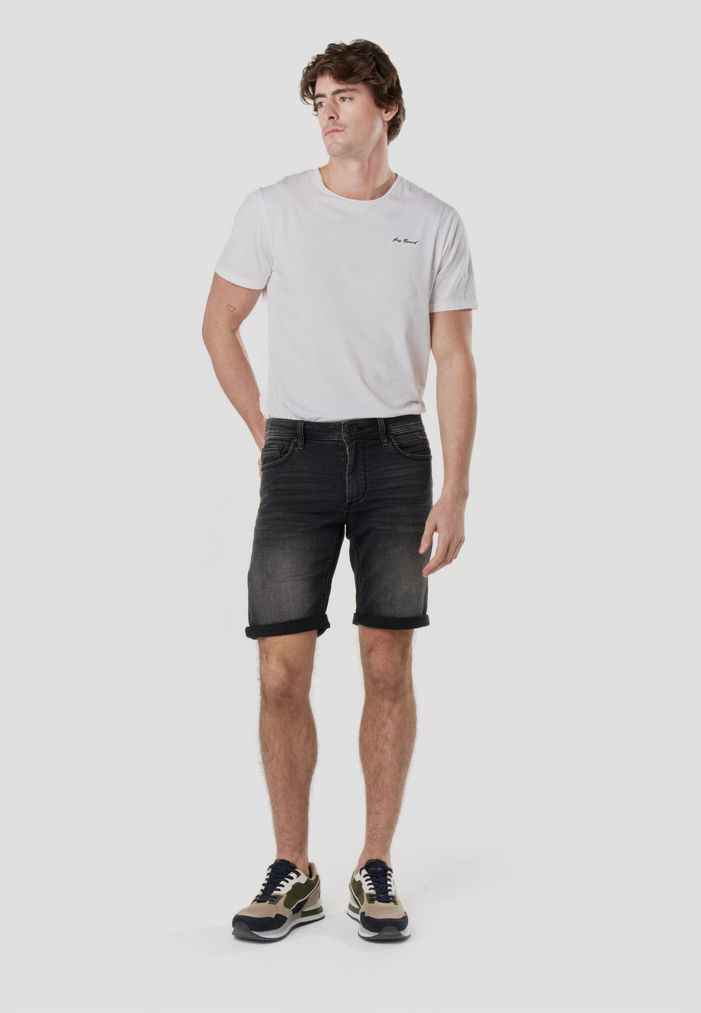 Bermuda Hombre Denim Knit Regular Negro – Koroshi 2611PS18