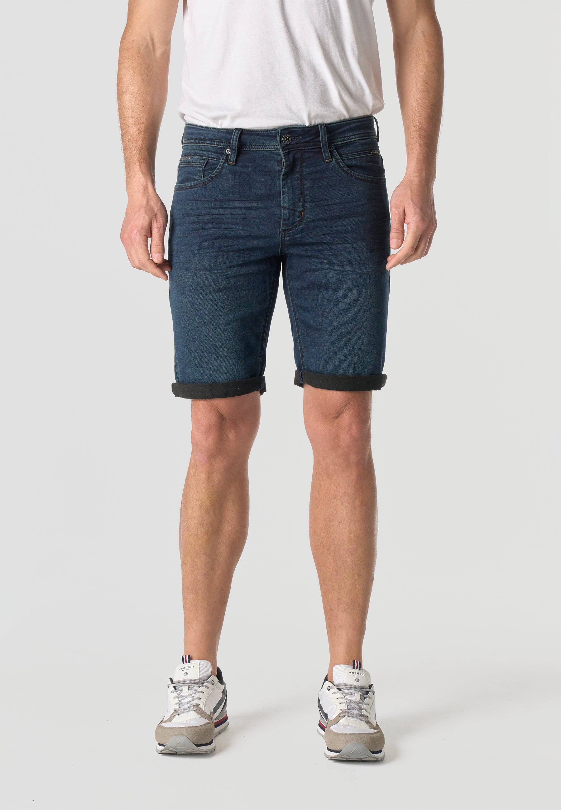 Bermuda Hombre Denim Knit Regular Azul Oscuro – Koroshi 2611PS19