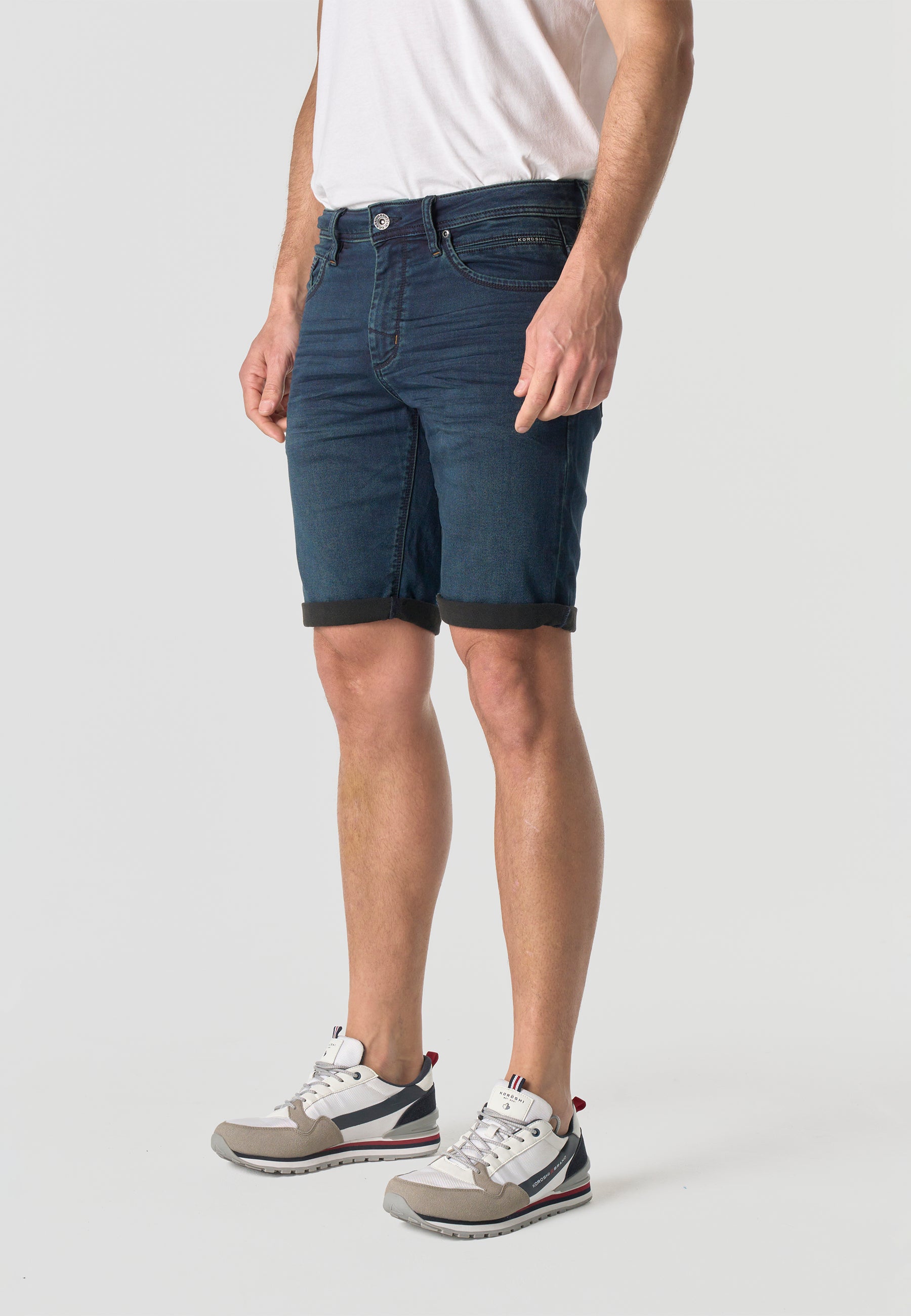 Bermuda Hombre Denim Knit Regular Azul Oscuro – Koroshi 2611PS19