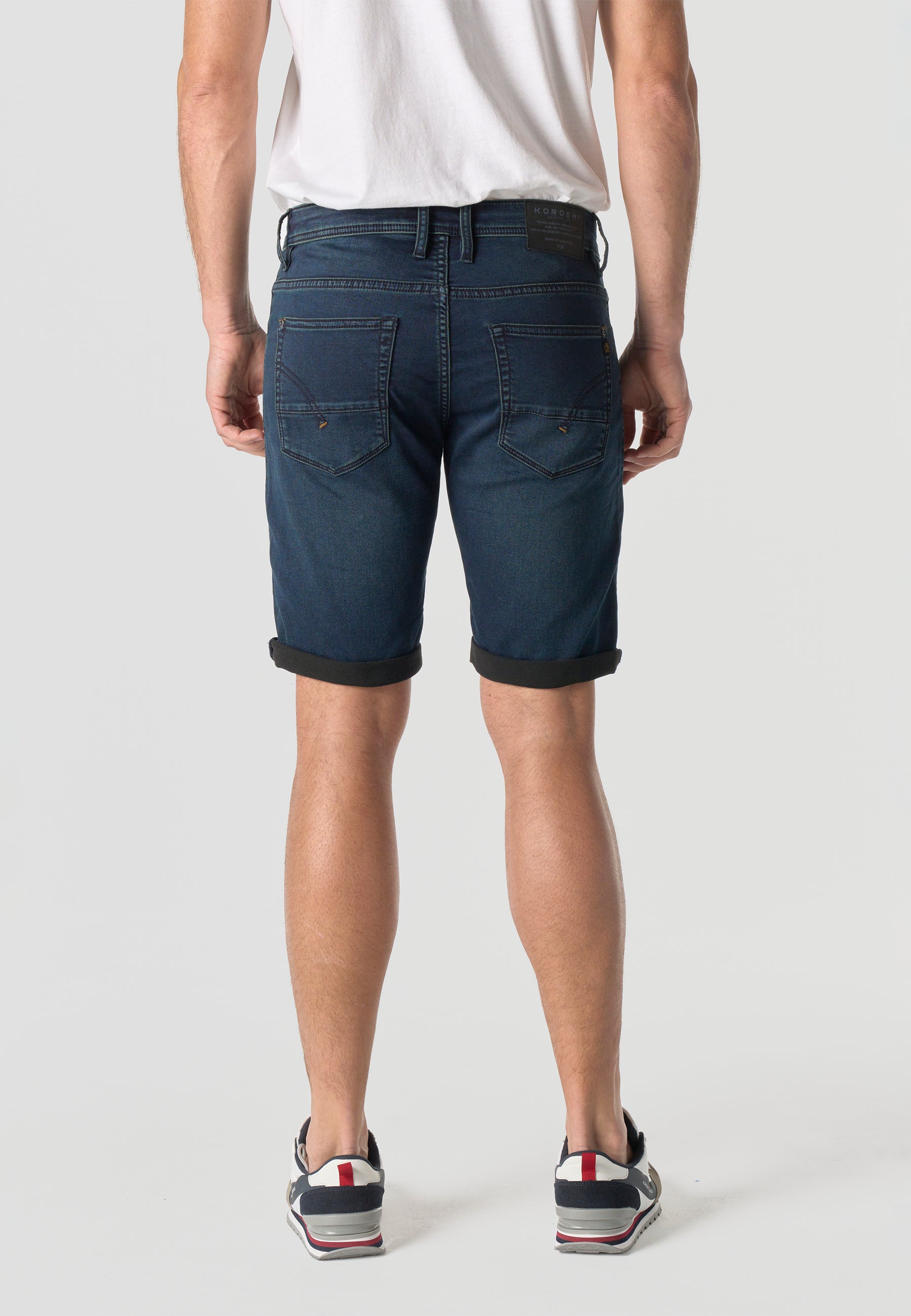 Bermuda Hombre Denim Knit Regular Azul Oscuro – Koroshi 2611PS19