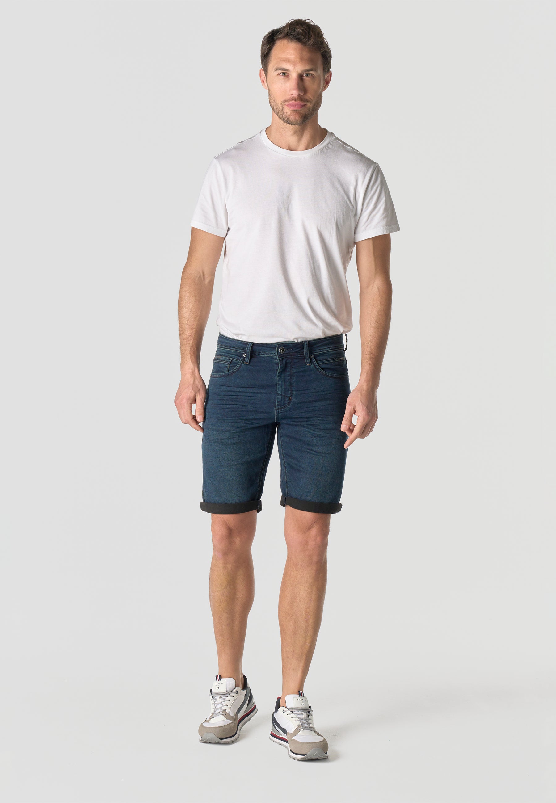 Bermuda Hombre Denim Knit Regular Azul Oscuro – Koroshi 2611PS19