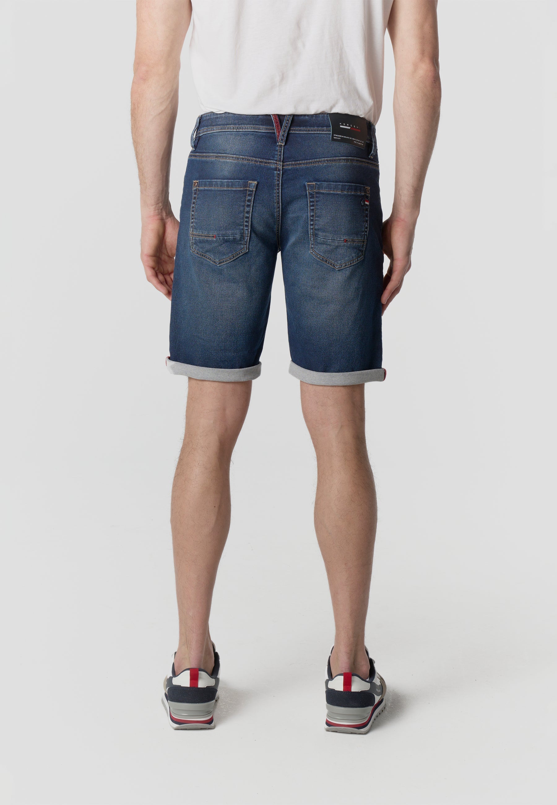 Bermuda Hombre Denim Knit Regular – Koroshi Azul Oscuro