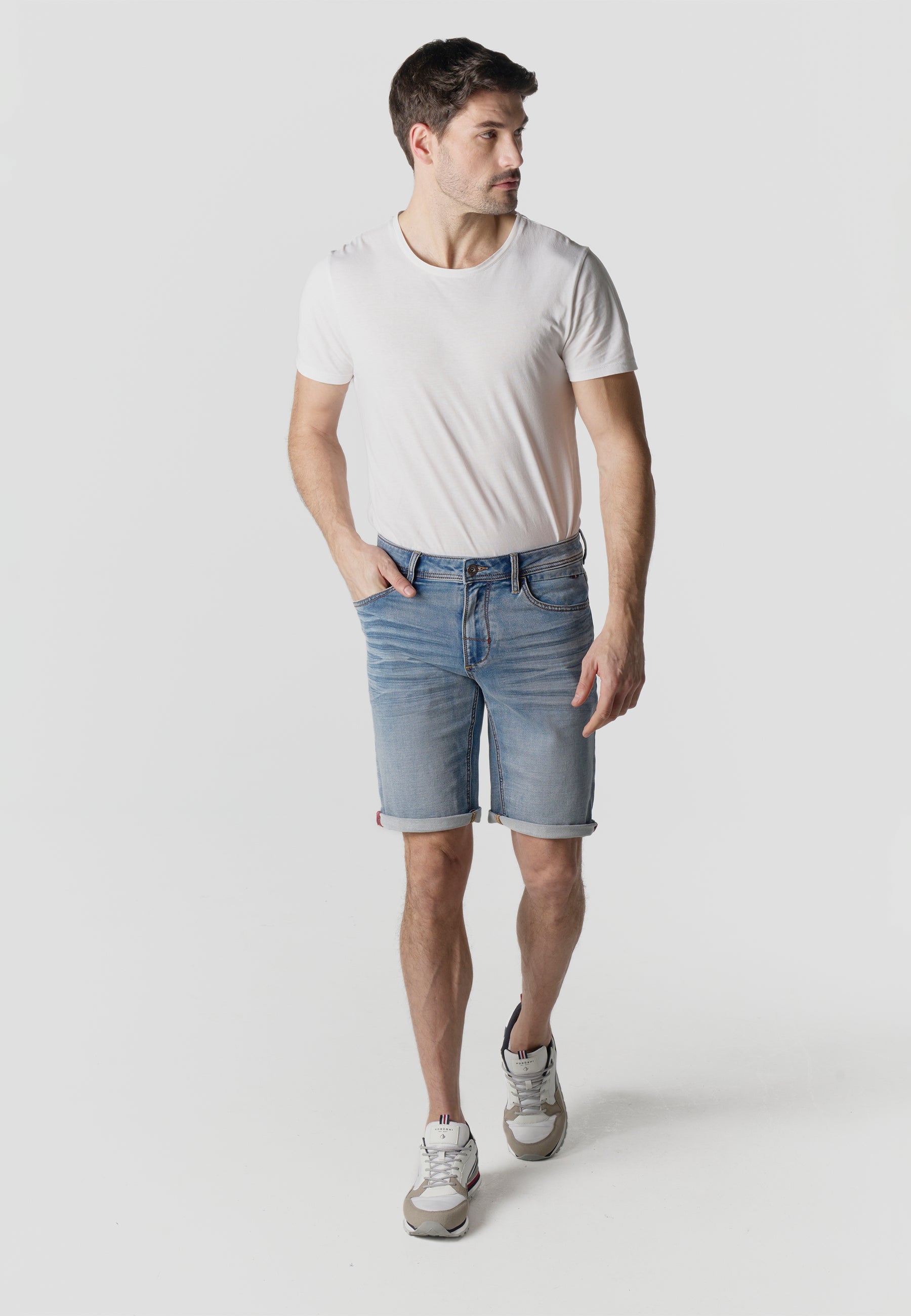 Bermuda Hombre Denim Knit Regular – Koroshi Azul Claro
