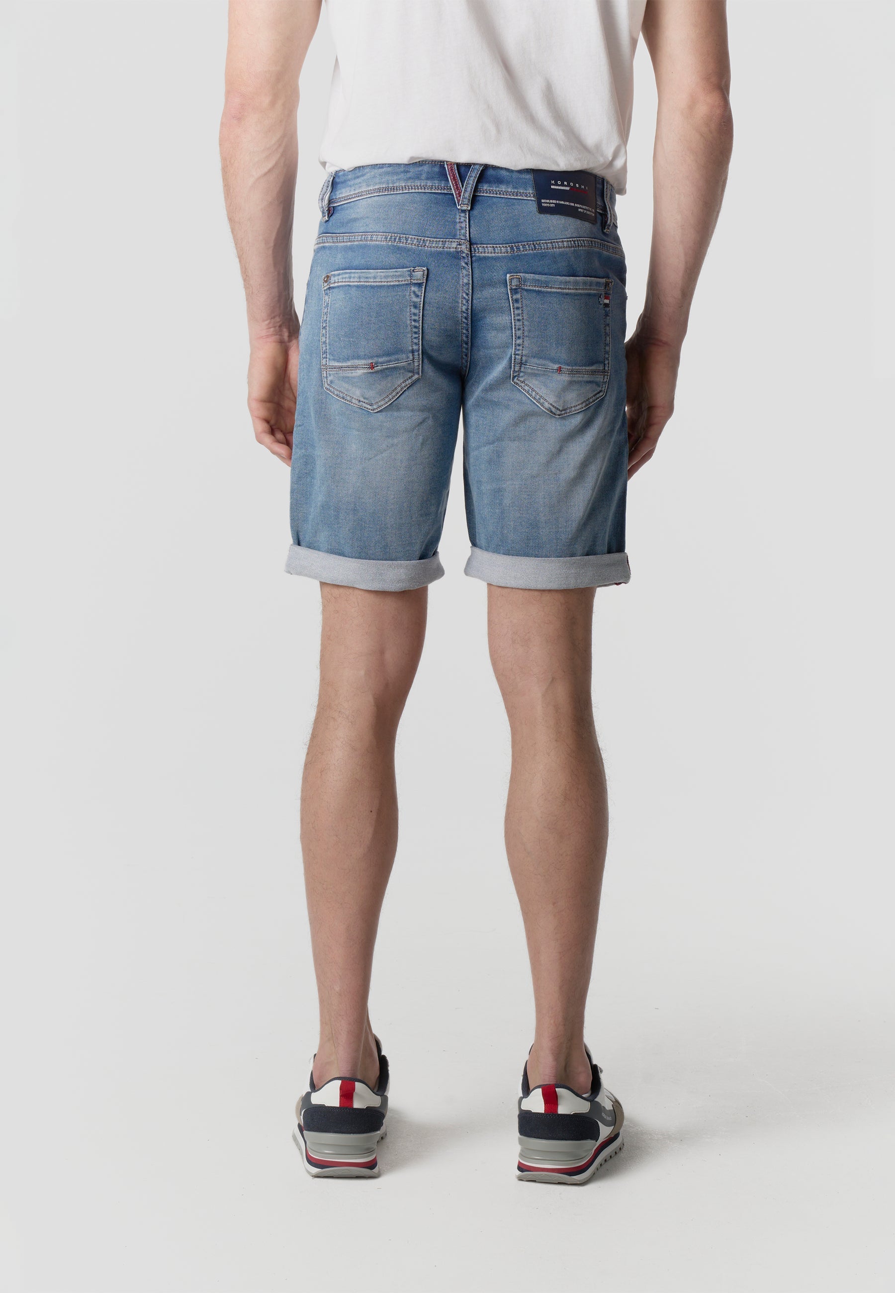 Bermuda Hombre Denim Knit Regular – Koroshi Azul Medio