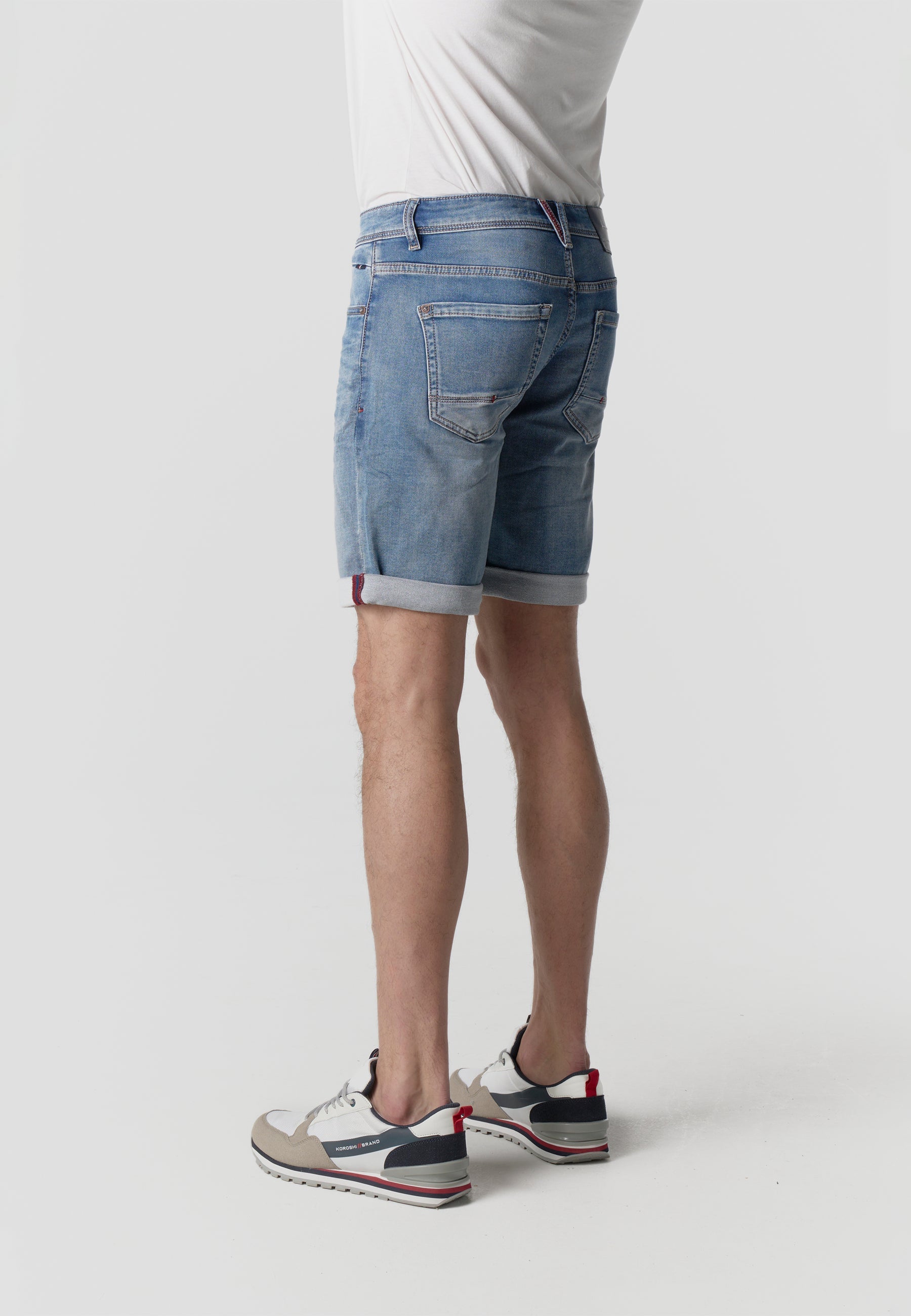 Bermuda Hombre Denim Knit Regular – Koroshi Azul Medio
