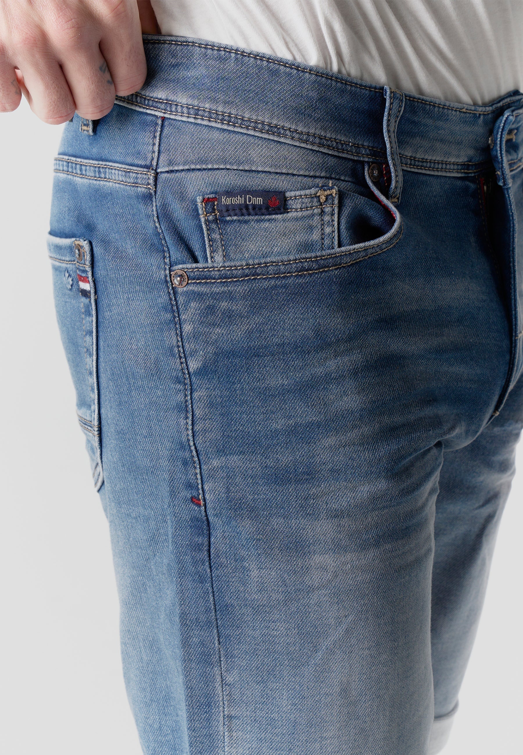 Bermuda Hombre Denim Knit Regular – Koroshi Azul Medio
