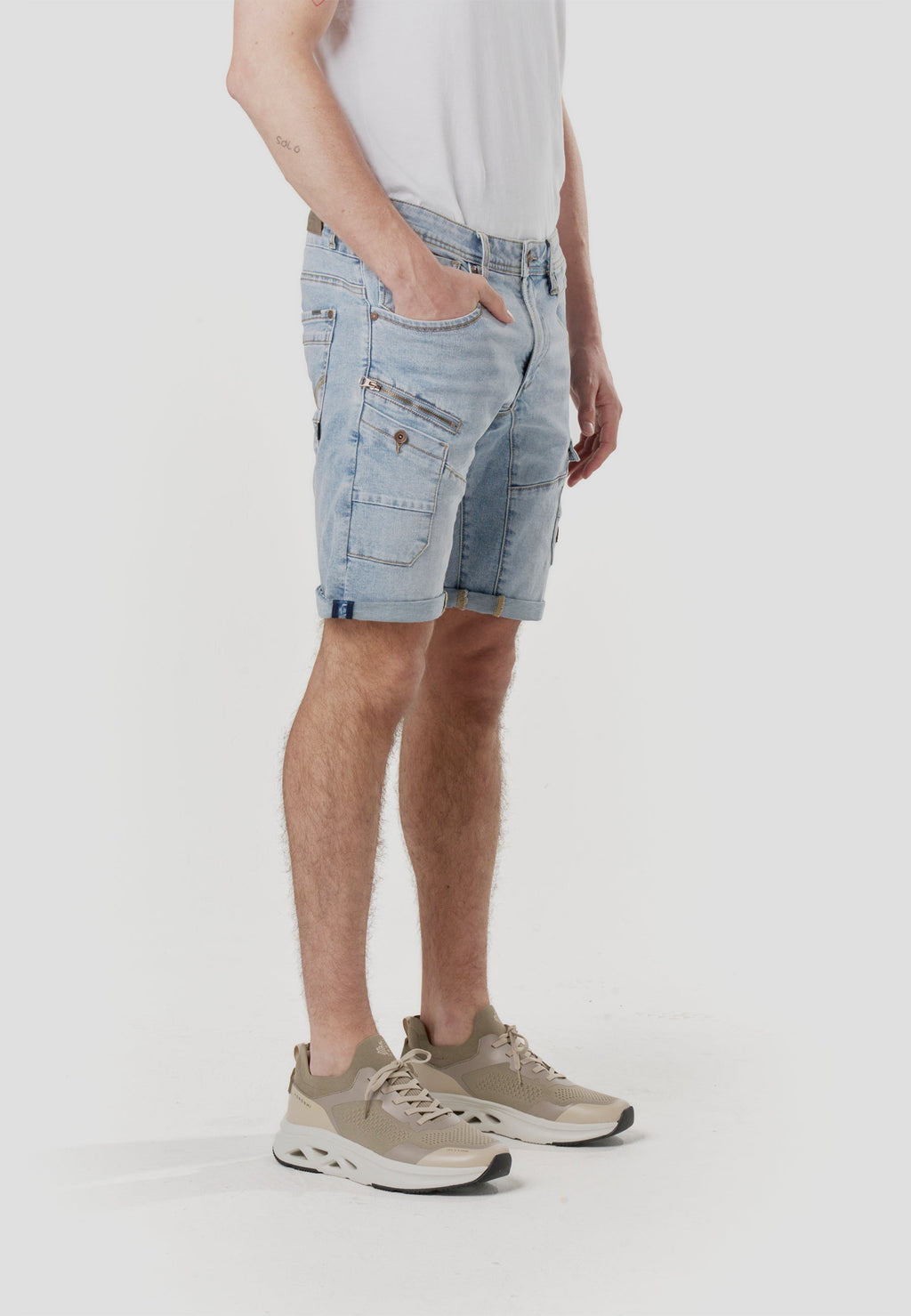 Bermuda Hombre Cargo Denim Azul Claro – Koroshi 2611PS40