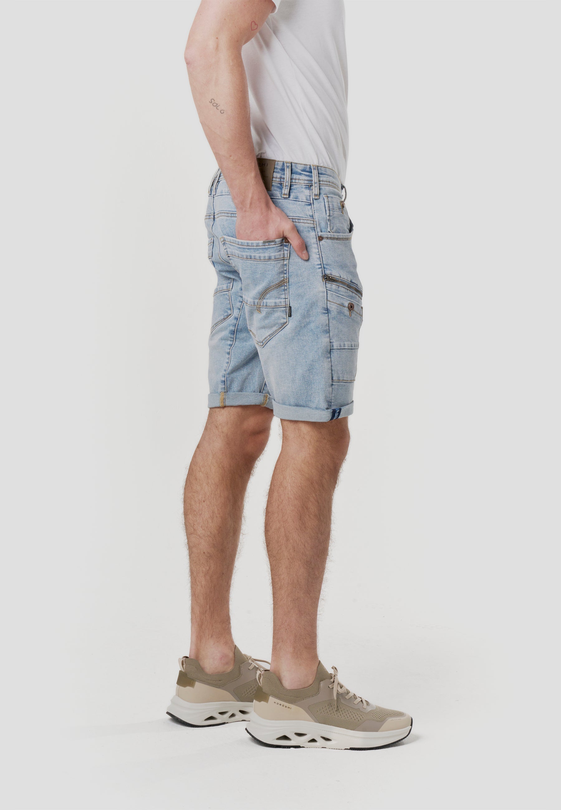 Bermuda Hombre Cargo Denim Azul Claro – Koroshi 2611PS40