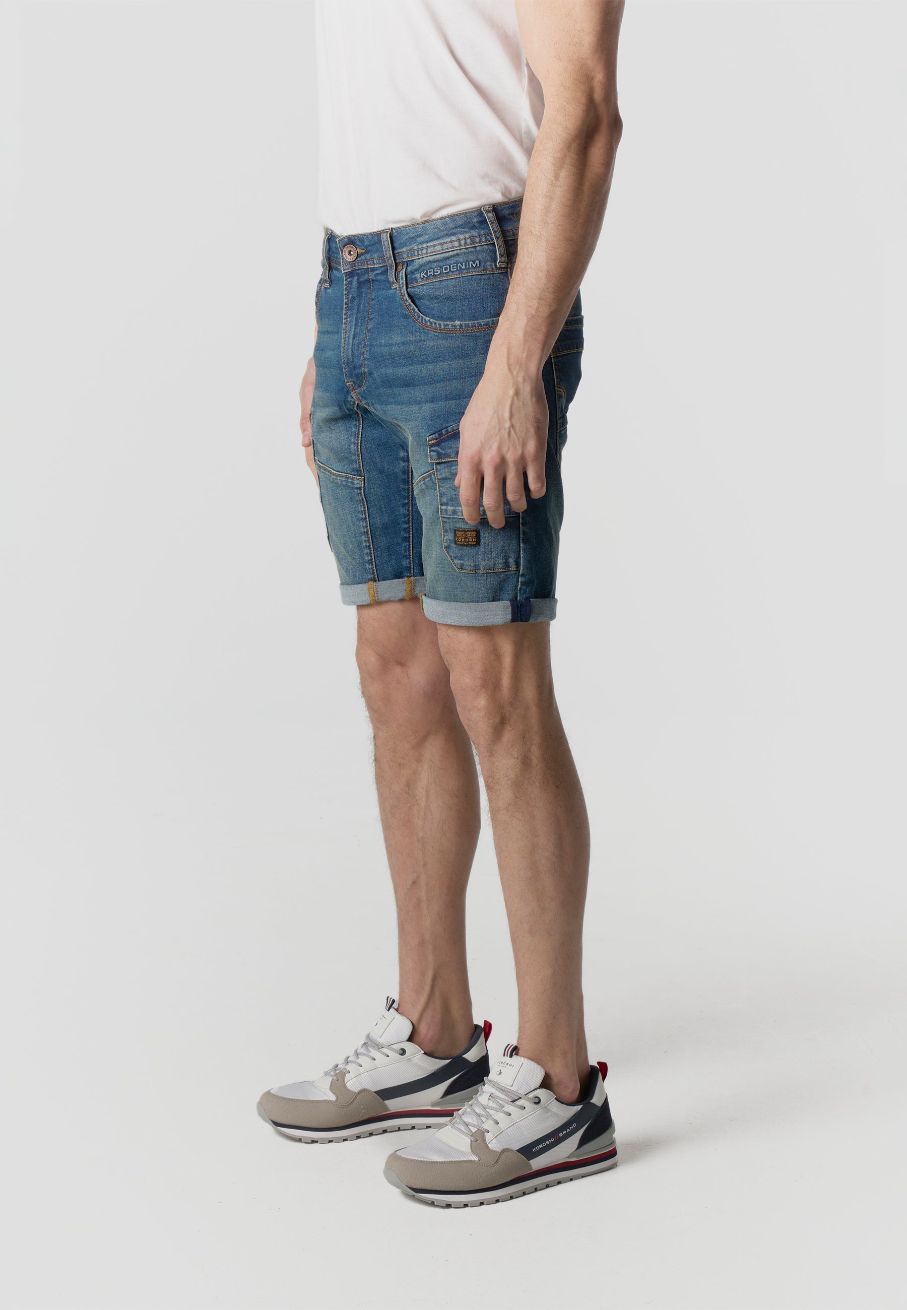 Bermuda Hombre Cargo Denim Regular Azul Medio – Koroshi 2611PS41