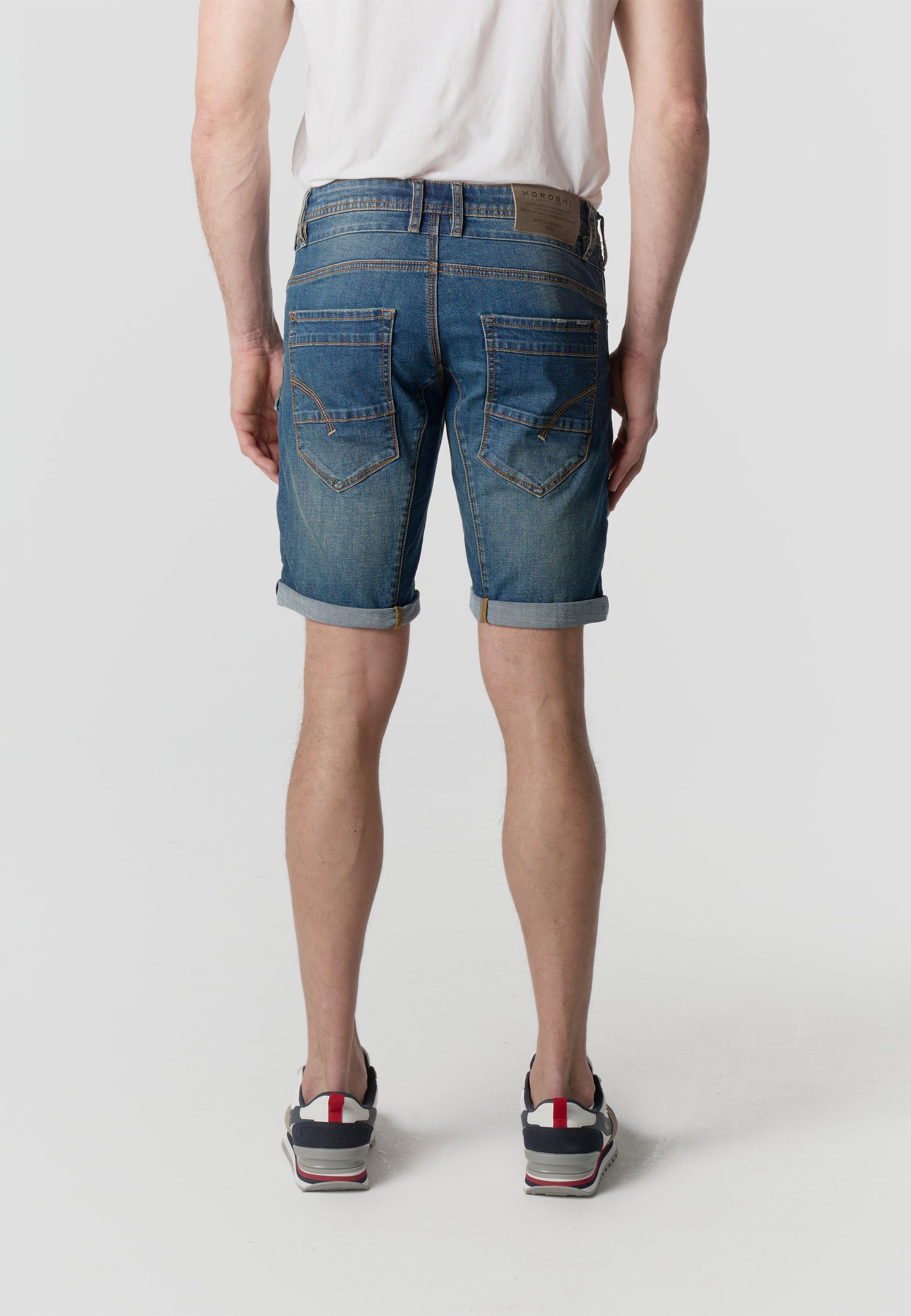 Bermuda Hombre Cargo Denim Regular Azul Medio – Koroshi 2611PS41