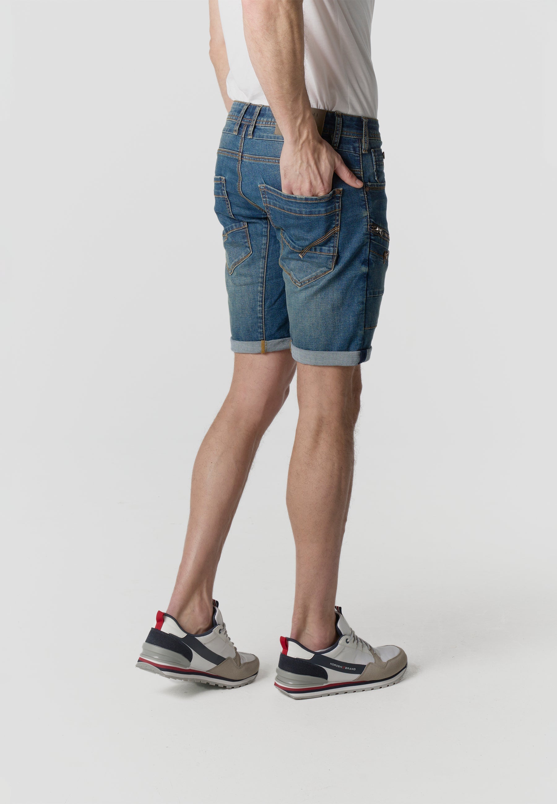 Bermuda Hombre Cargo Denim Regular Azul Medio – Koroshi 2611PS41