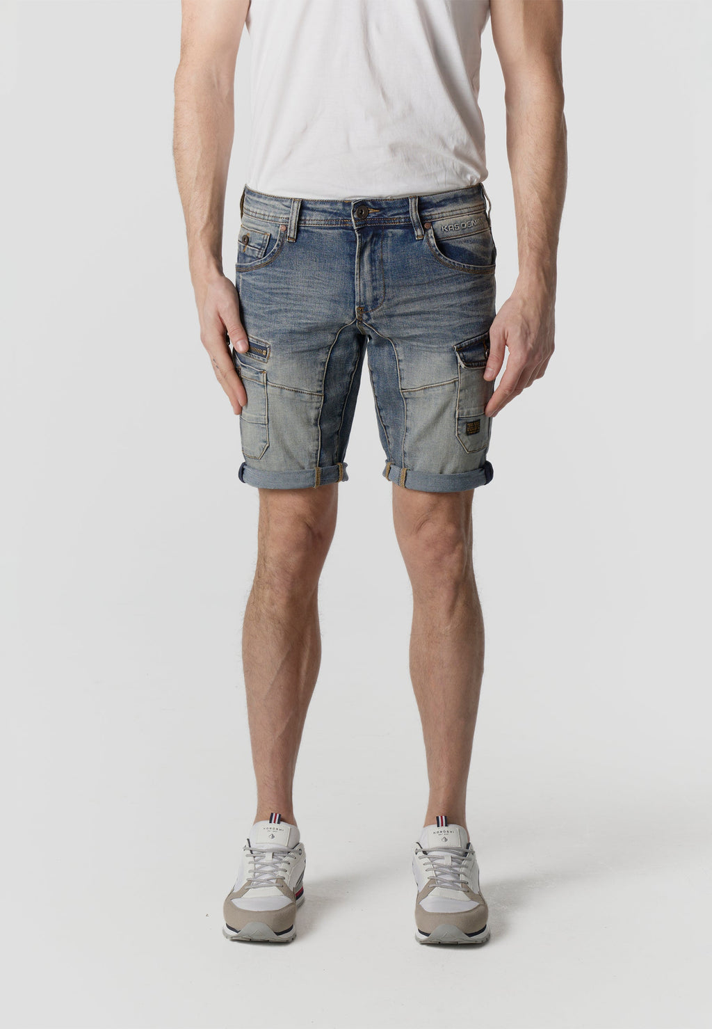Bermuda Hombre Cargo Denim Jogger Azul Claro – Koroshi 2611PS42