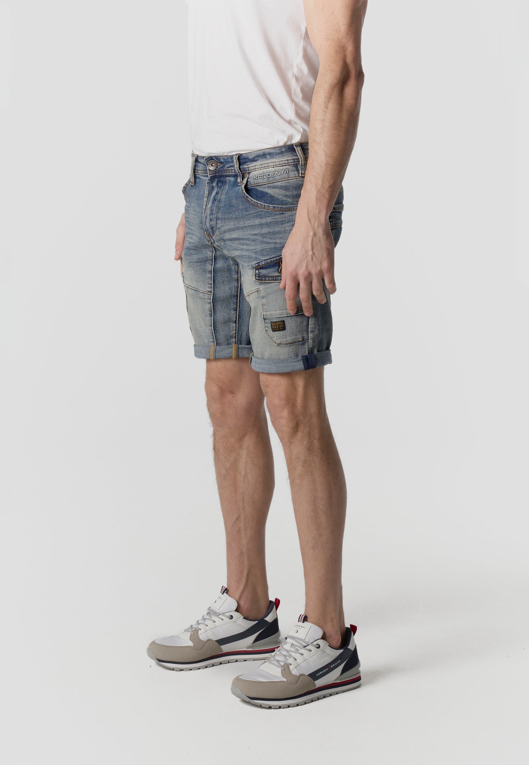 Bermuda Hombre Cargo Denim Jogger Azul Claro – Koroshi 2611PS42