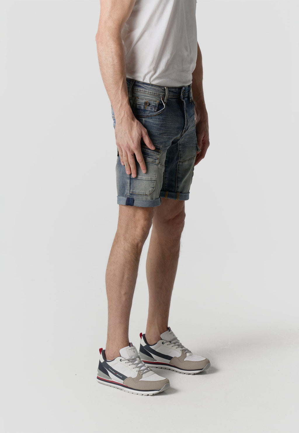 Bermuda Hombre Cargo Denim Jogger Azul Claro – Koroshi 2611PS42