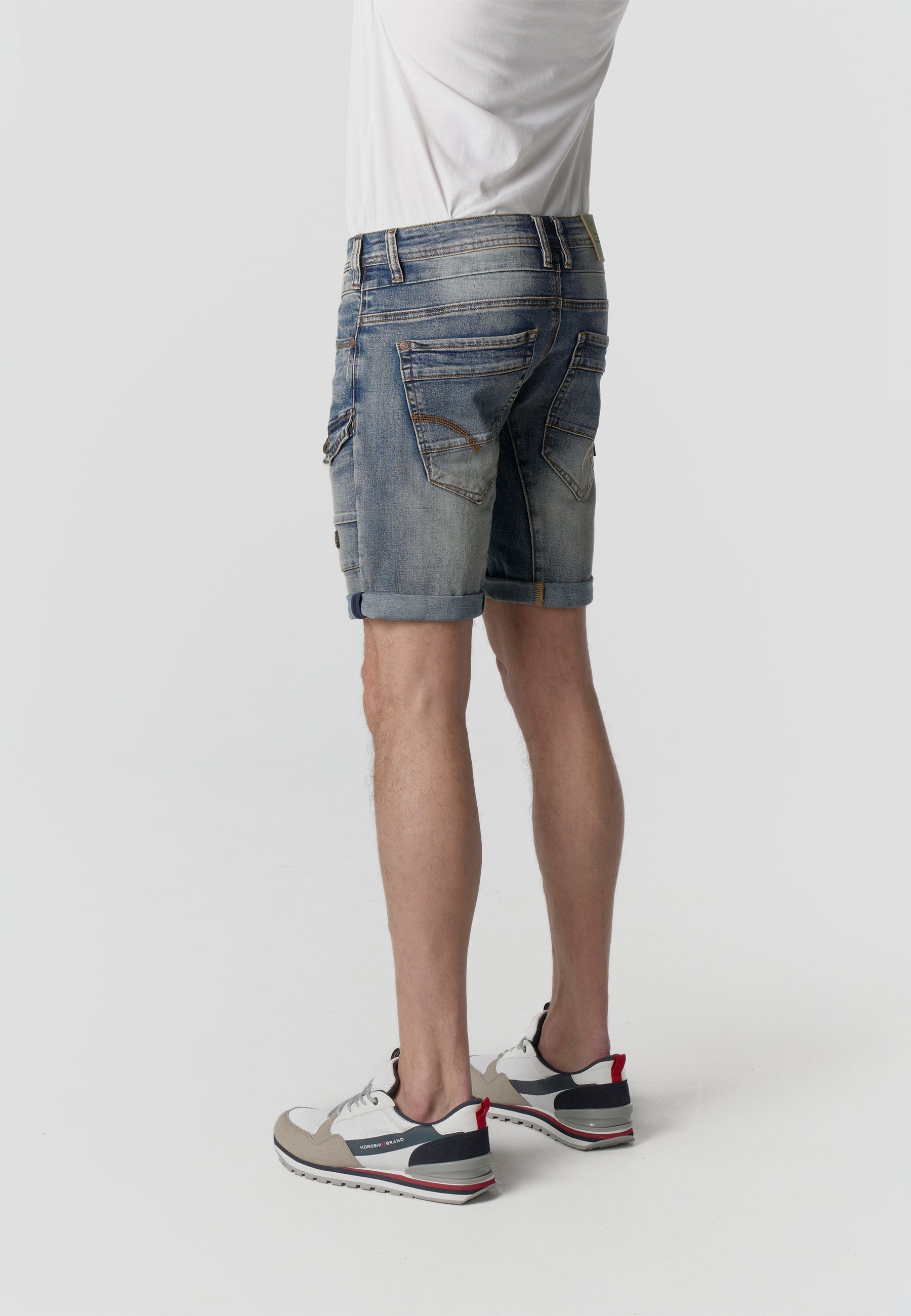 Bermuda Hombre Cargo Denim Jogger Azul Claro – Koroshi 2611PS42