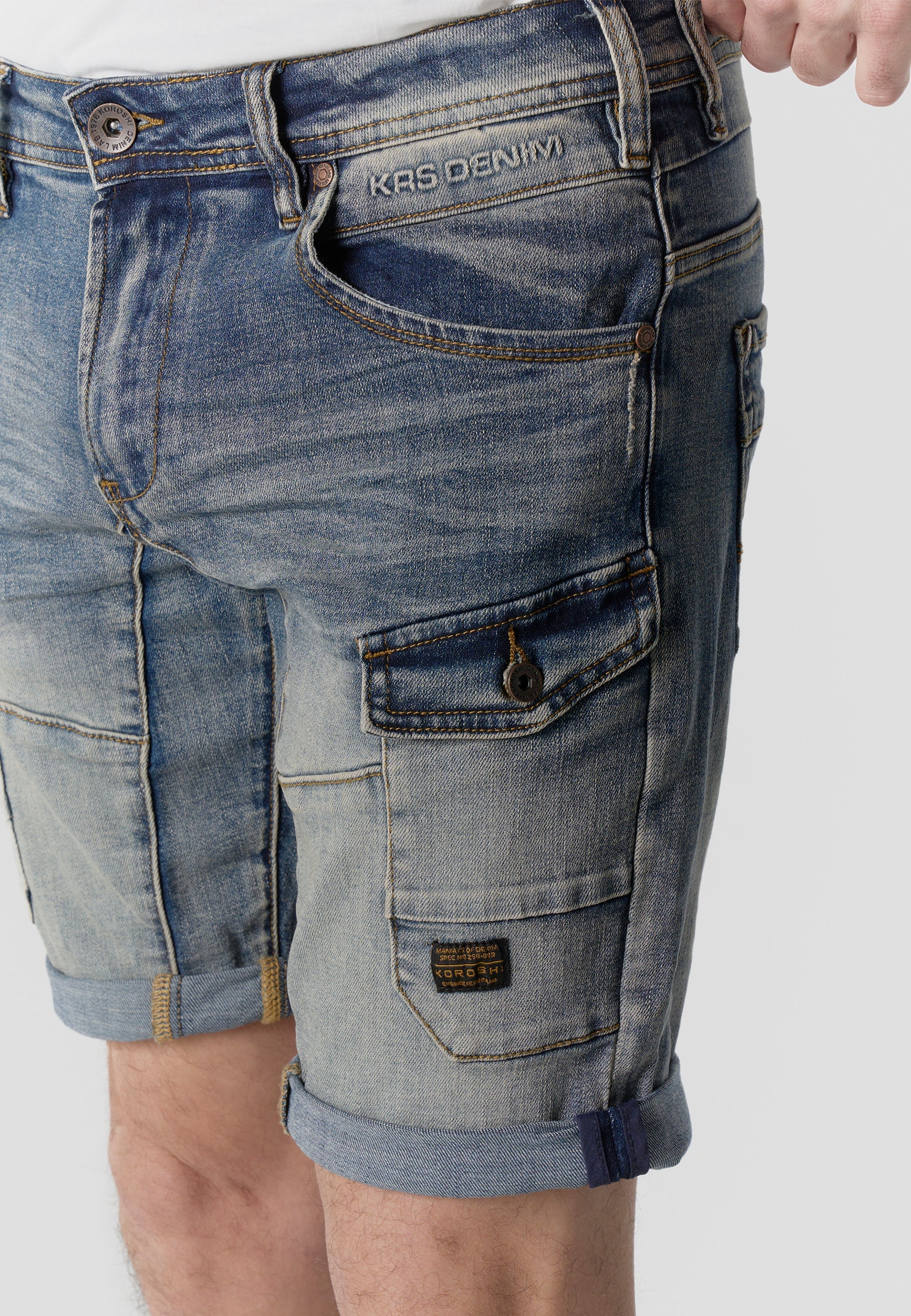 Bermuda Hombre Cargo Denim Jogger Azul Claro – Koroshi 2611PS42