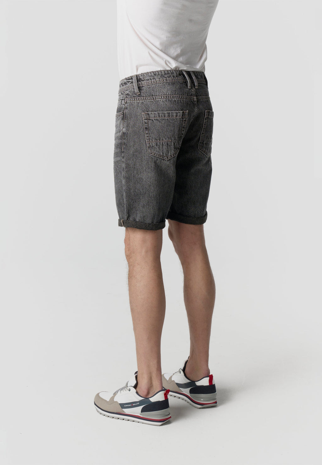 Bermuda Hombre Denim Lavado con Vuelta Negro – Koroshi 2611PS46