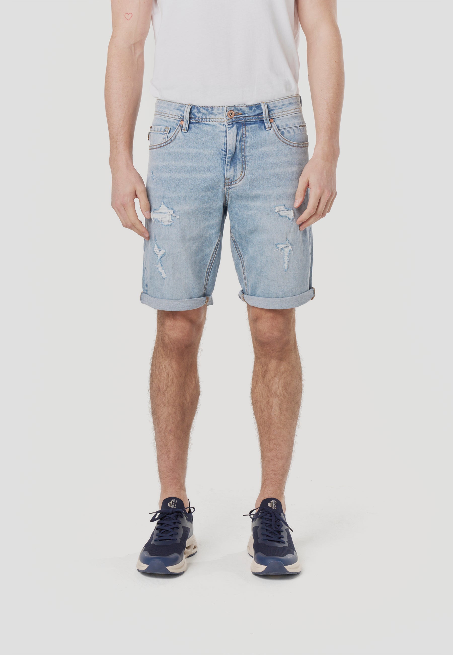 Bermuda Hombre Denim Relaxed Rotos Azul Claro – Koroshi 2611PS47