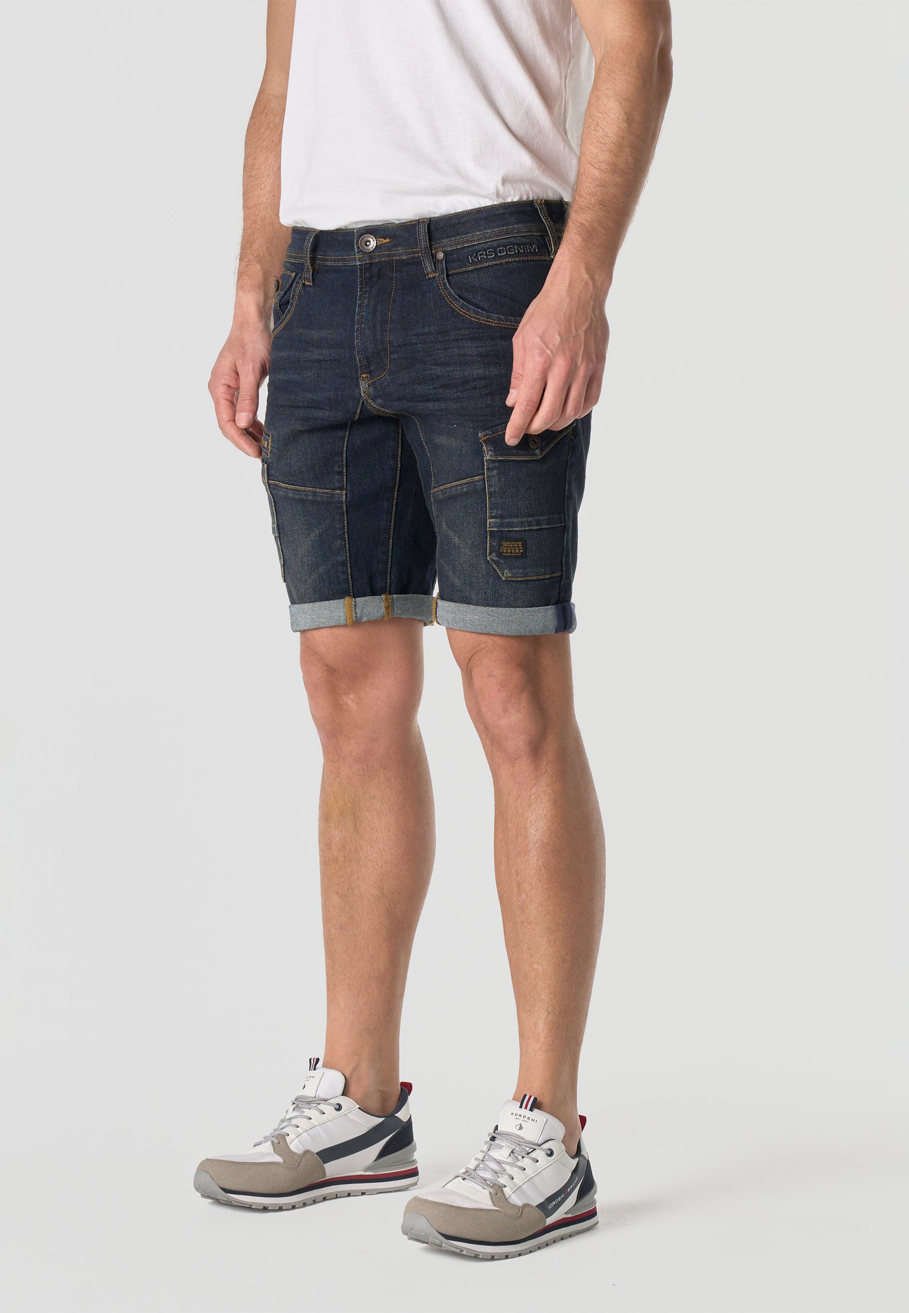 Bermuda Hombre Cargo Denim Azul Oscuro – Koroshi 2611PS48