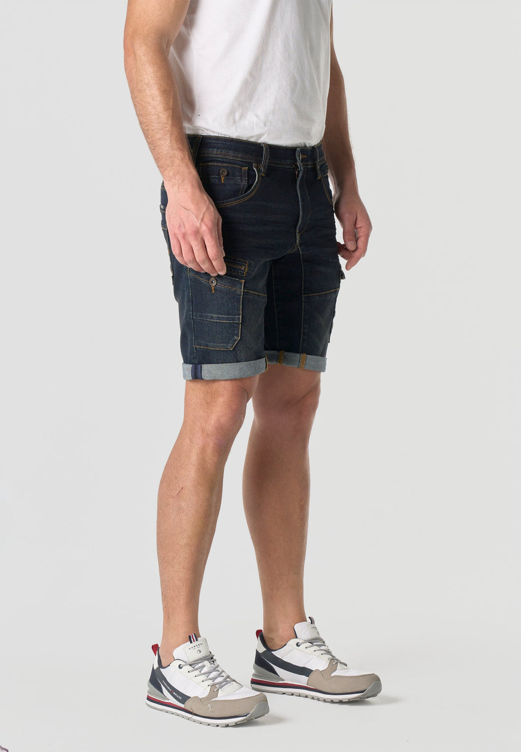 Bermuda Hombre Cargo Denim Azul Oscuro – Koroshi 2611PS48