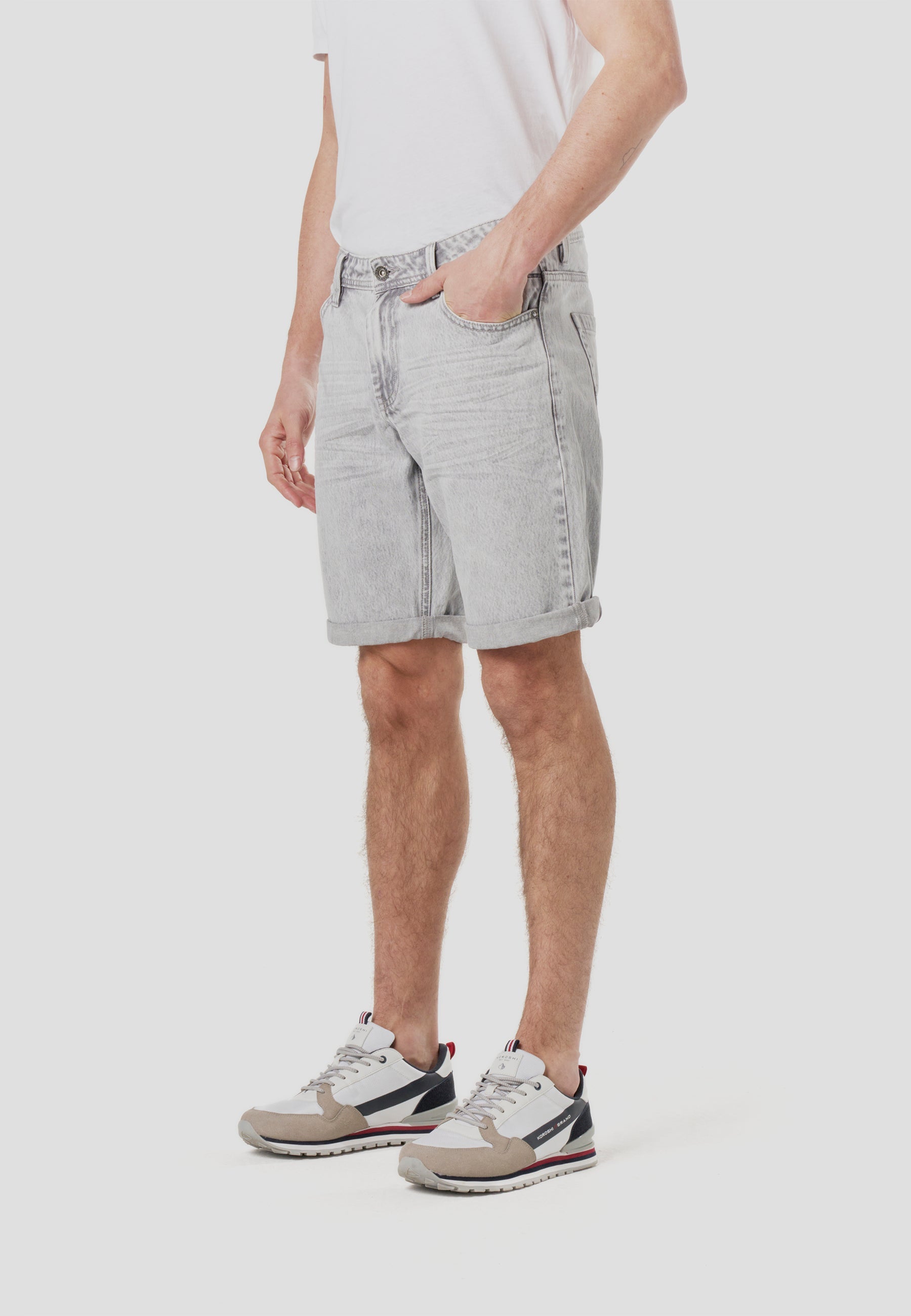 Bermuda Hombre Denim Relaxed Gris – Koroshi 2611PS50