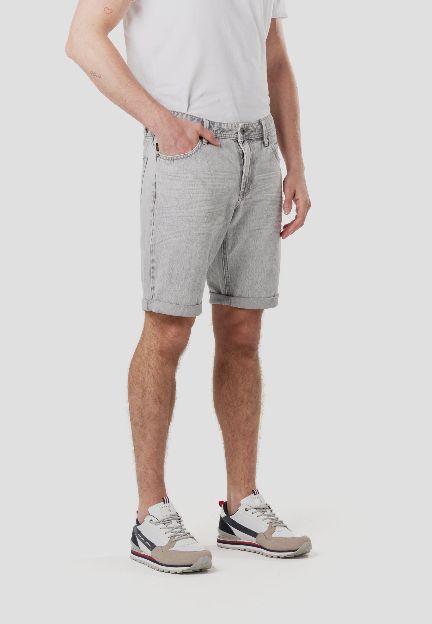 Bermuda Hombre Denim Relaxed Gris – Koroshi 2611PS50