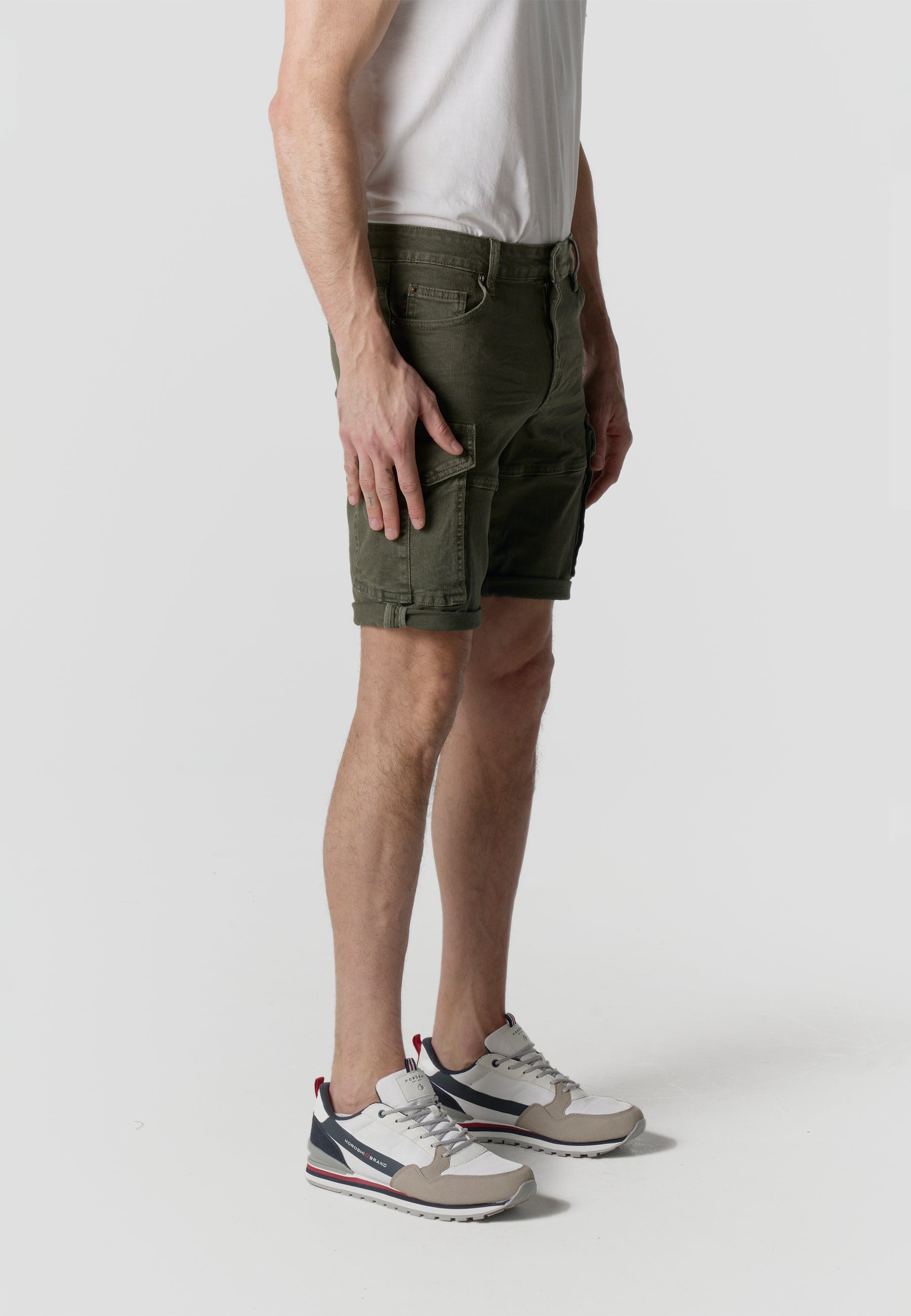 Bermuda Hombre Cargo Denim Verde – Koroshi 2611PS60