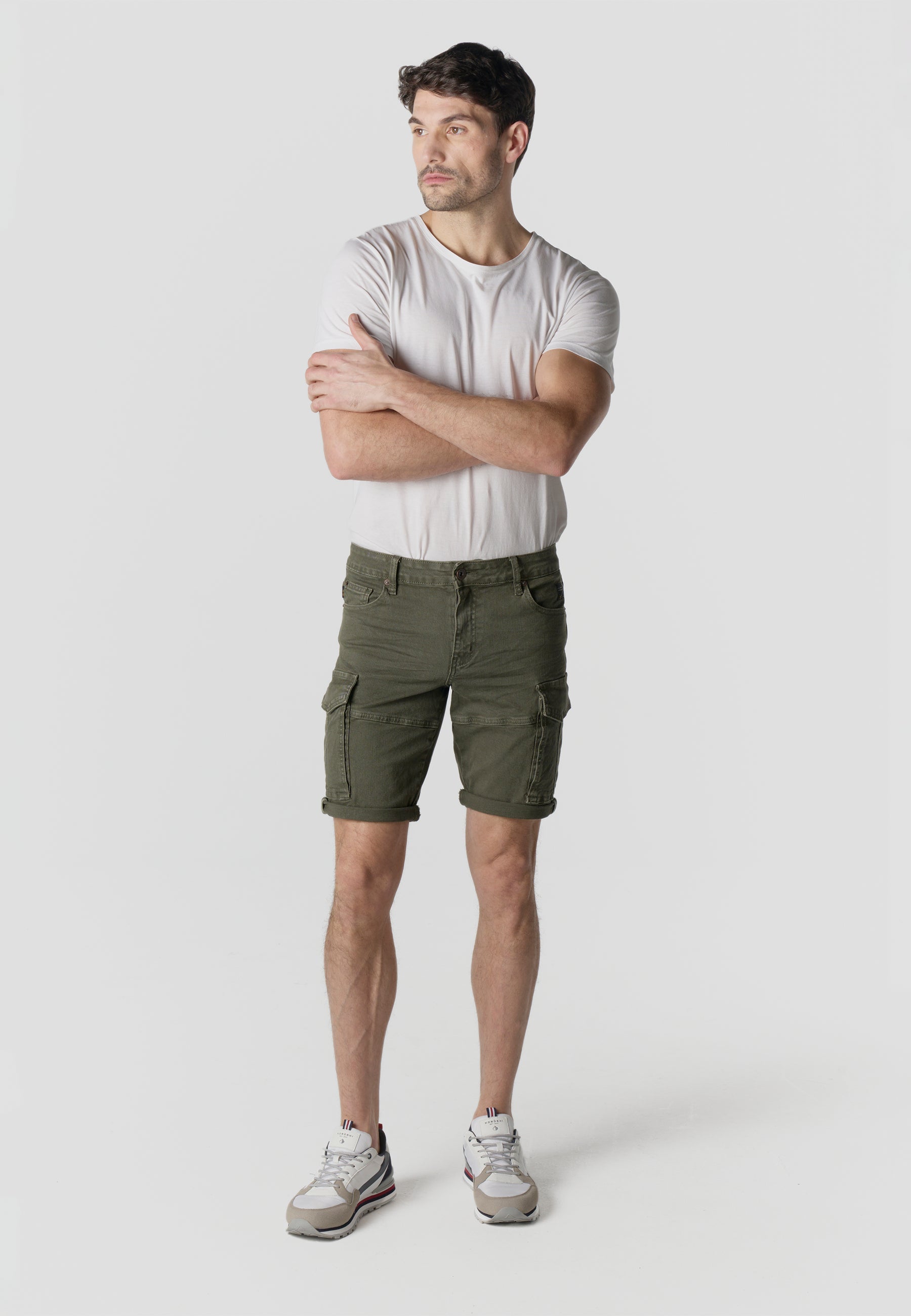 Bermuda Hombre Cargo Denim Verde – Koroshi 2611PS60