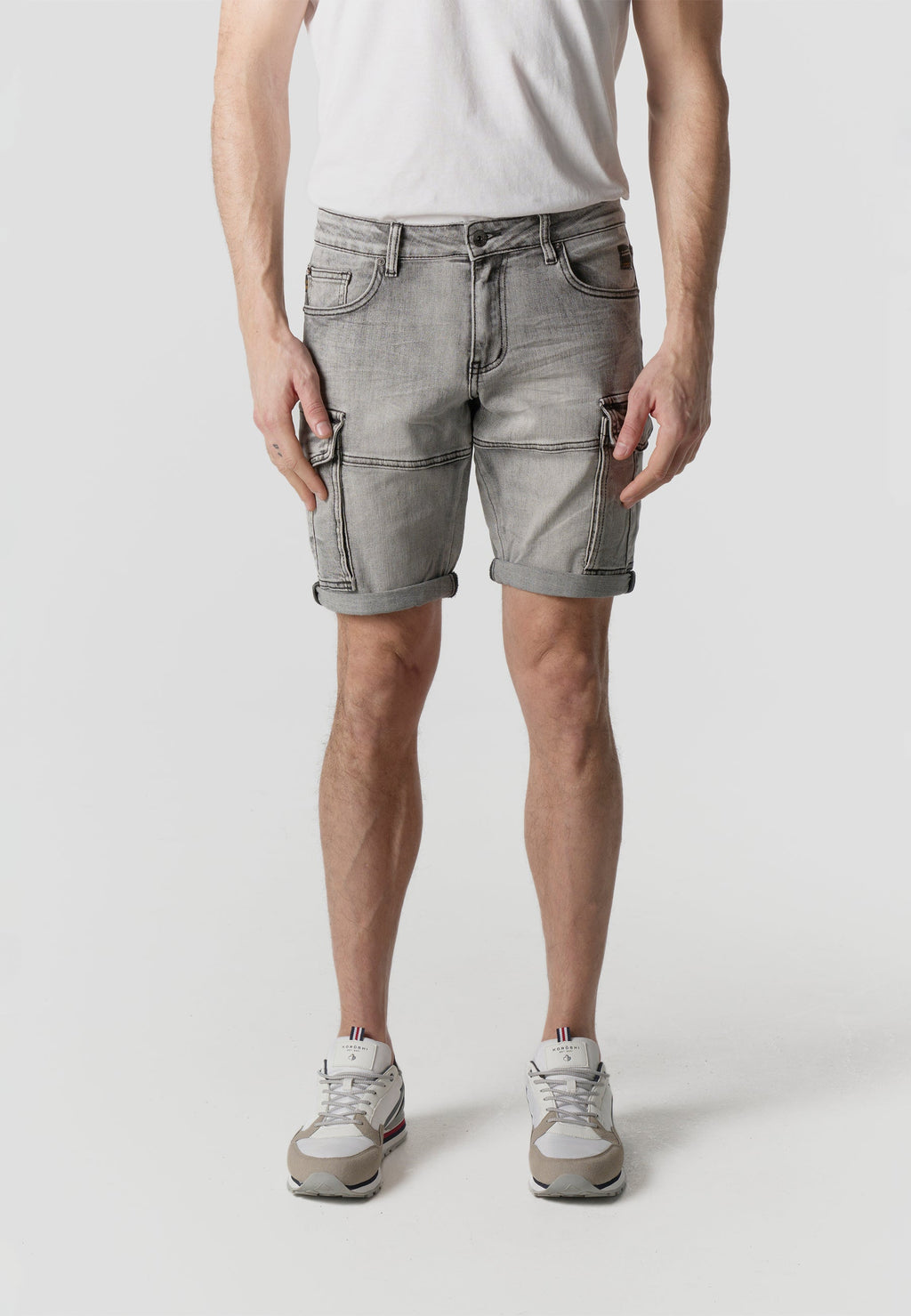 Bermuda Hombre Cargo Denim Lavado Gris – Koroshi 2611PS64