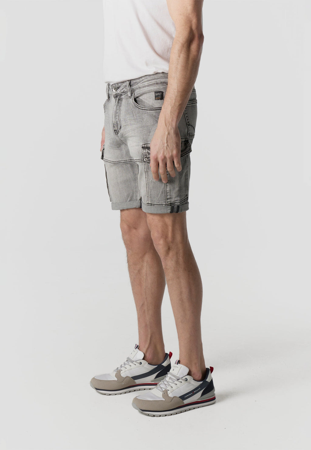 Bermuda Hombre Cargo Denim Lavado Gris – Koroshi 2611PS64