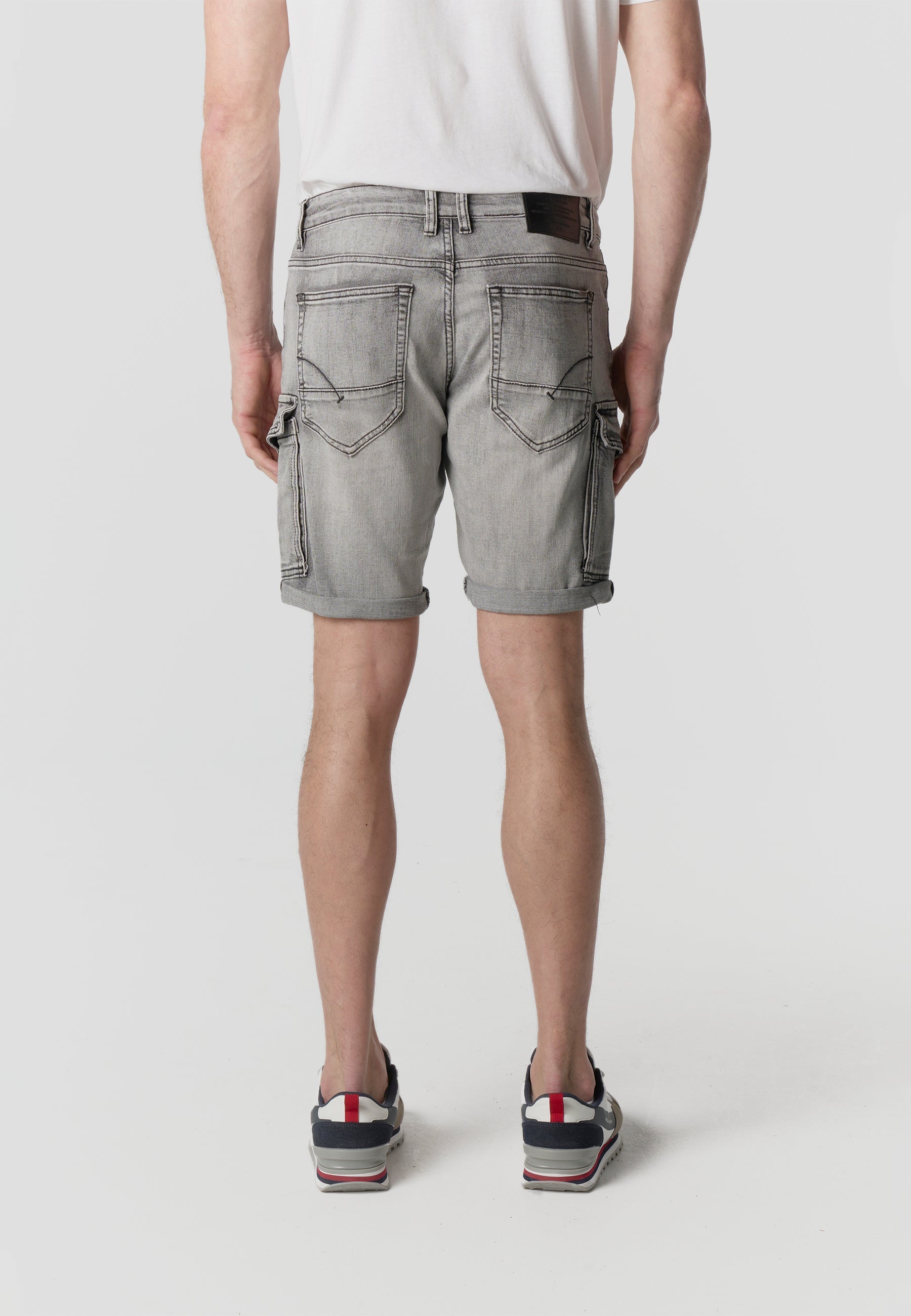 Bermuda Hombre Cargo Denim Lavado Gris – Koroshi 2611PS64