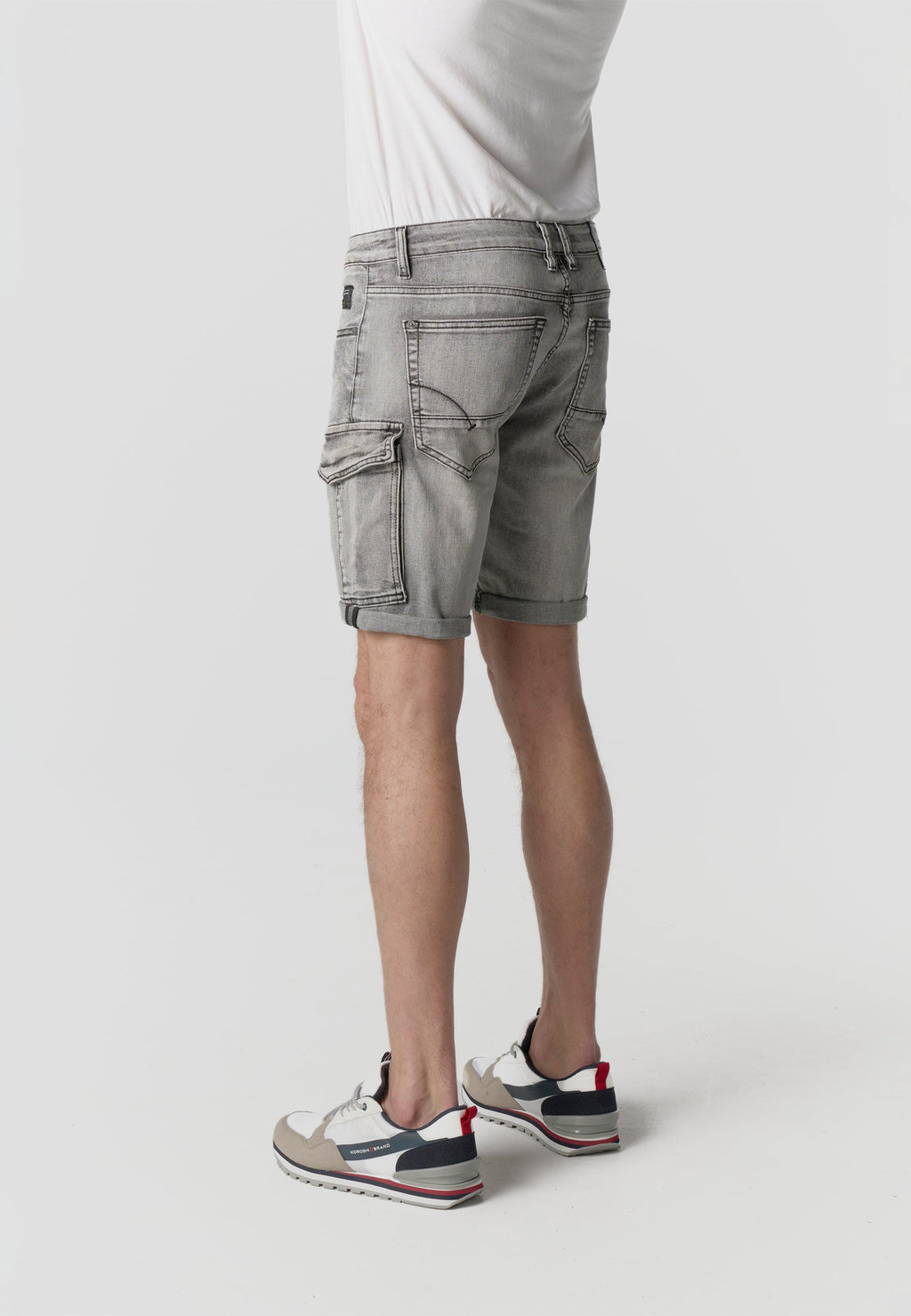 Bermuda Hombre Cargo Denim Lavado Gris – Koroshi 2611PS64