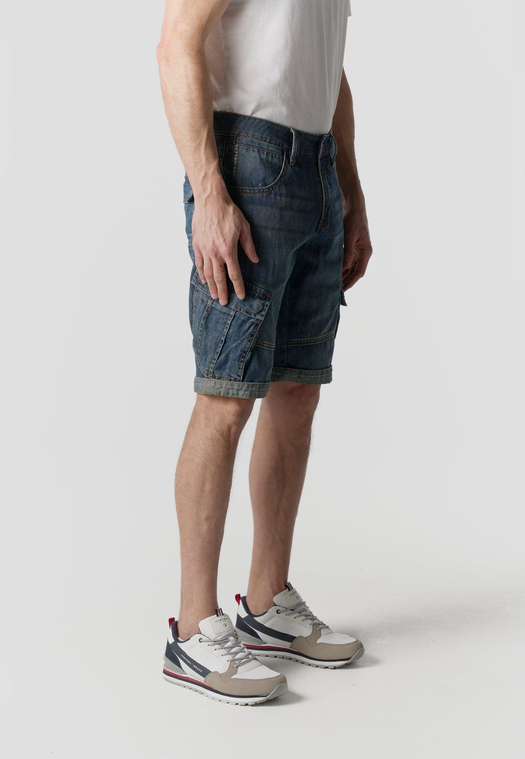 Bermuda Hombre Cargo Denim Relaxed Azul Oscuro – Koroshi 2611PS70