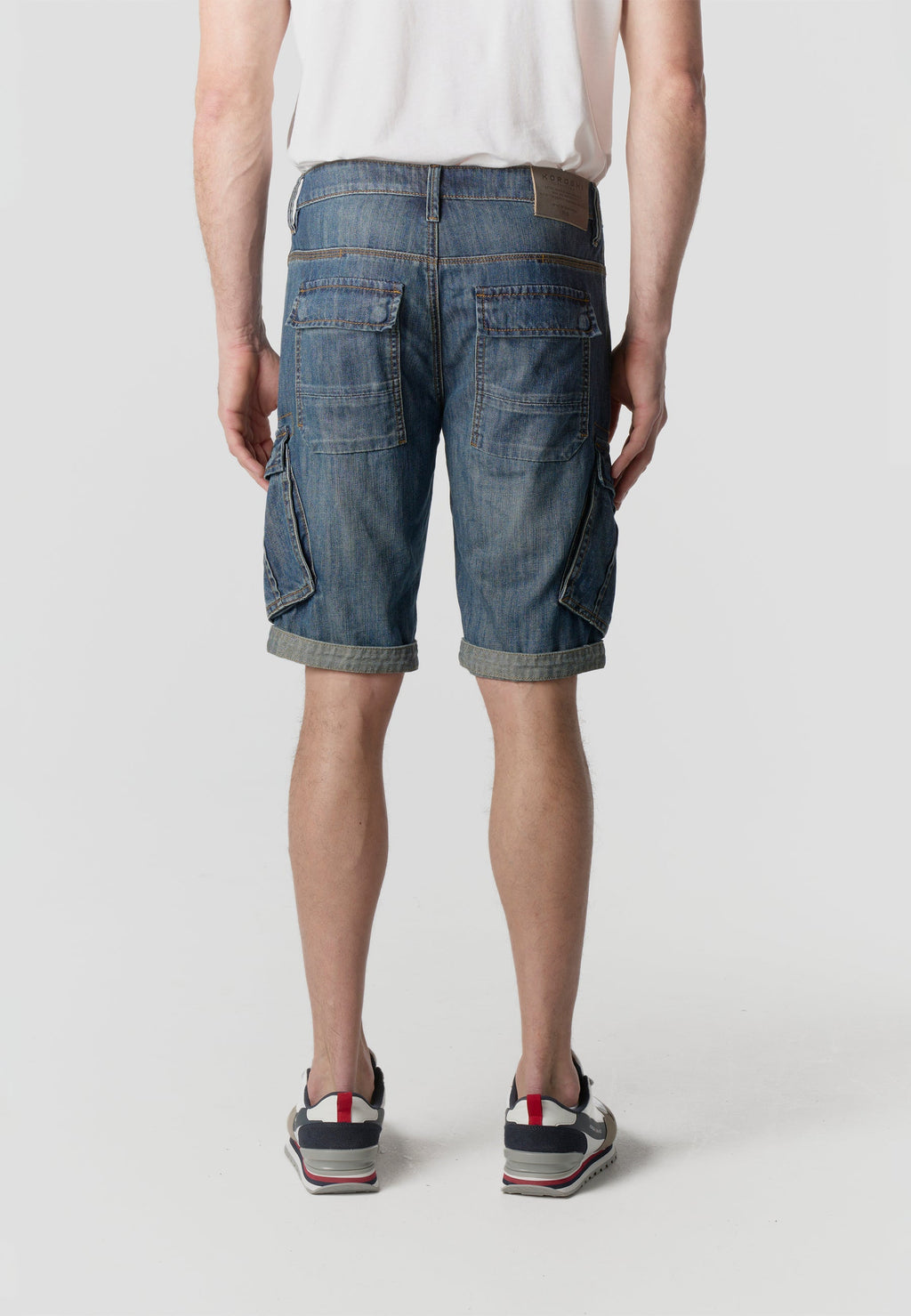 Bermuda Hombre Cargo Denim Relaxed Azul Oscuro – Koroshi 2611PS70