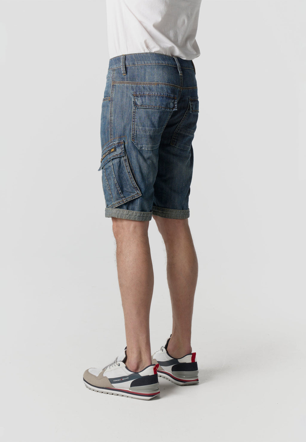 Bermuda Hombre Cargo Denim Relaxed Azul Oscuro – Koroshi 2611PS70