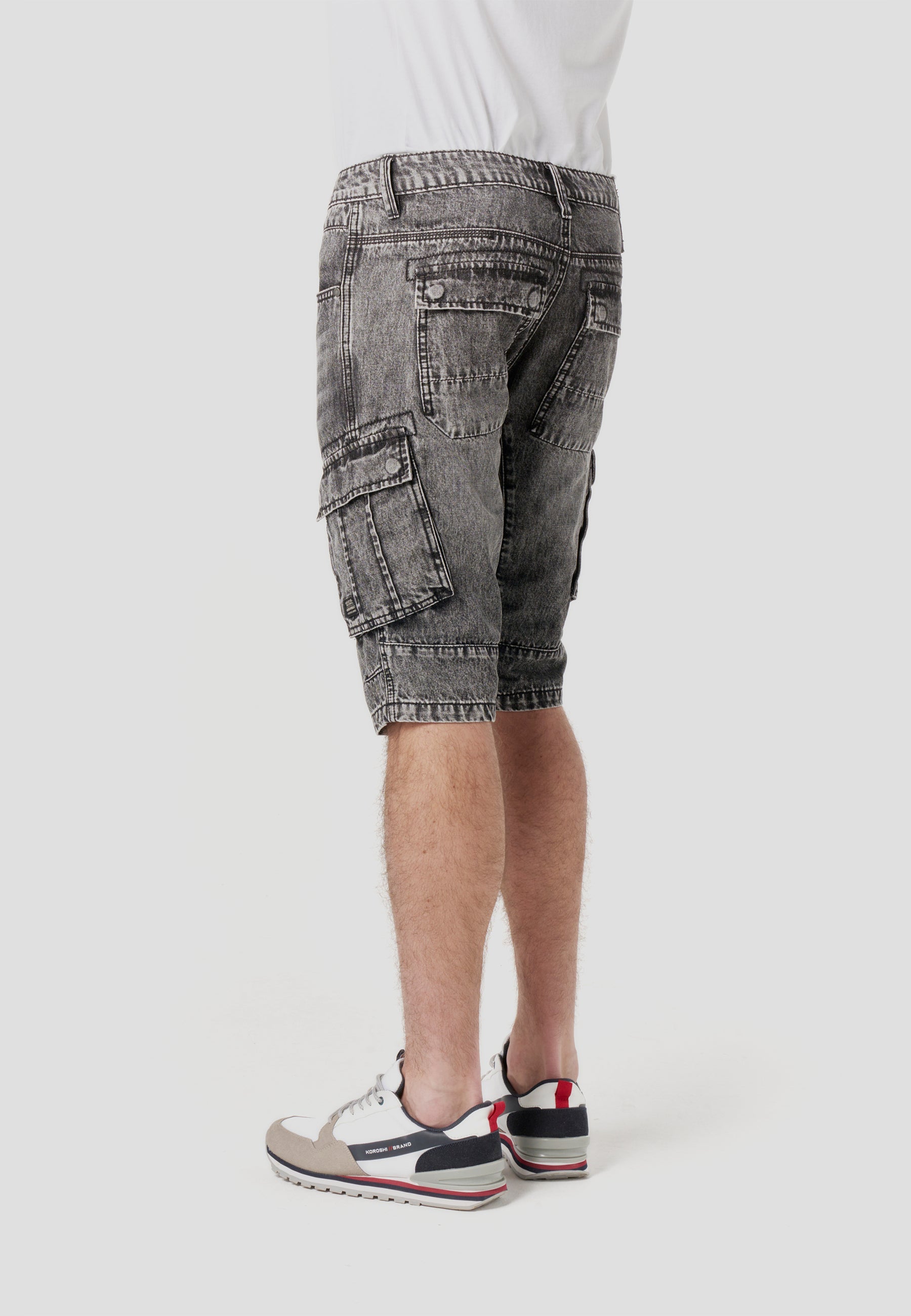 Bermuda Hombre Cargo Denim Larga Negro – Koroshi 2611PS72