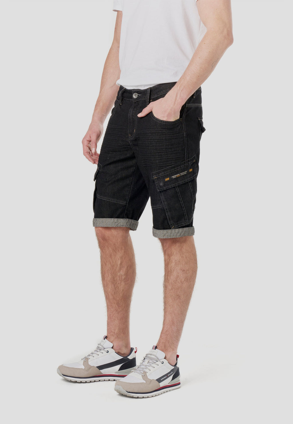 Bermuda Hombre Cargo Denim Lavado Negro – Koroshi 2611PS74