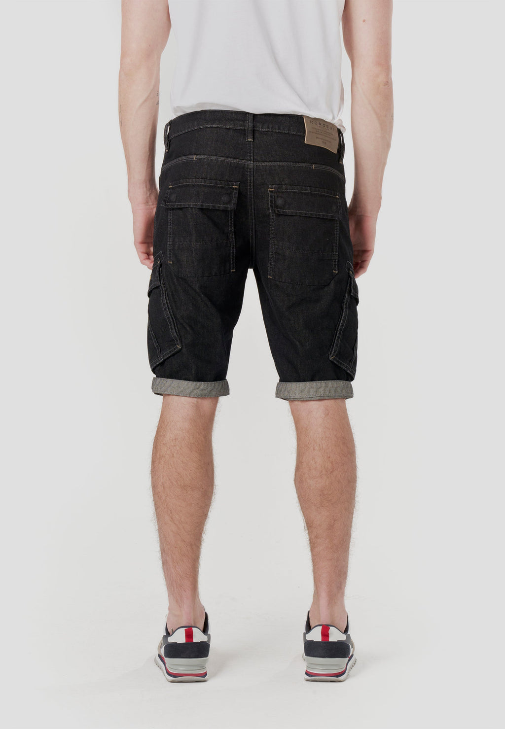 Bermuda Hombre Cargo Denim Lavado Negro – Koroshi 2611PS74